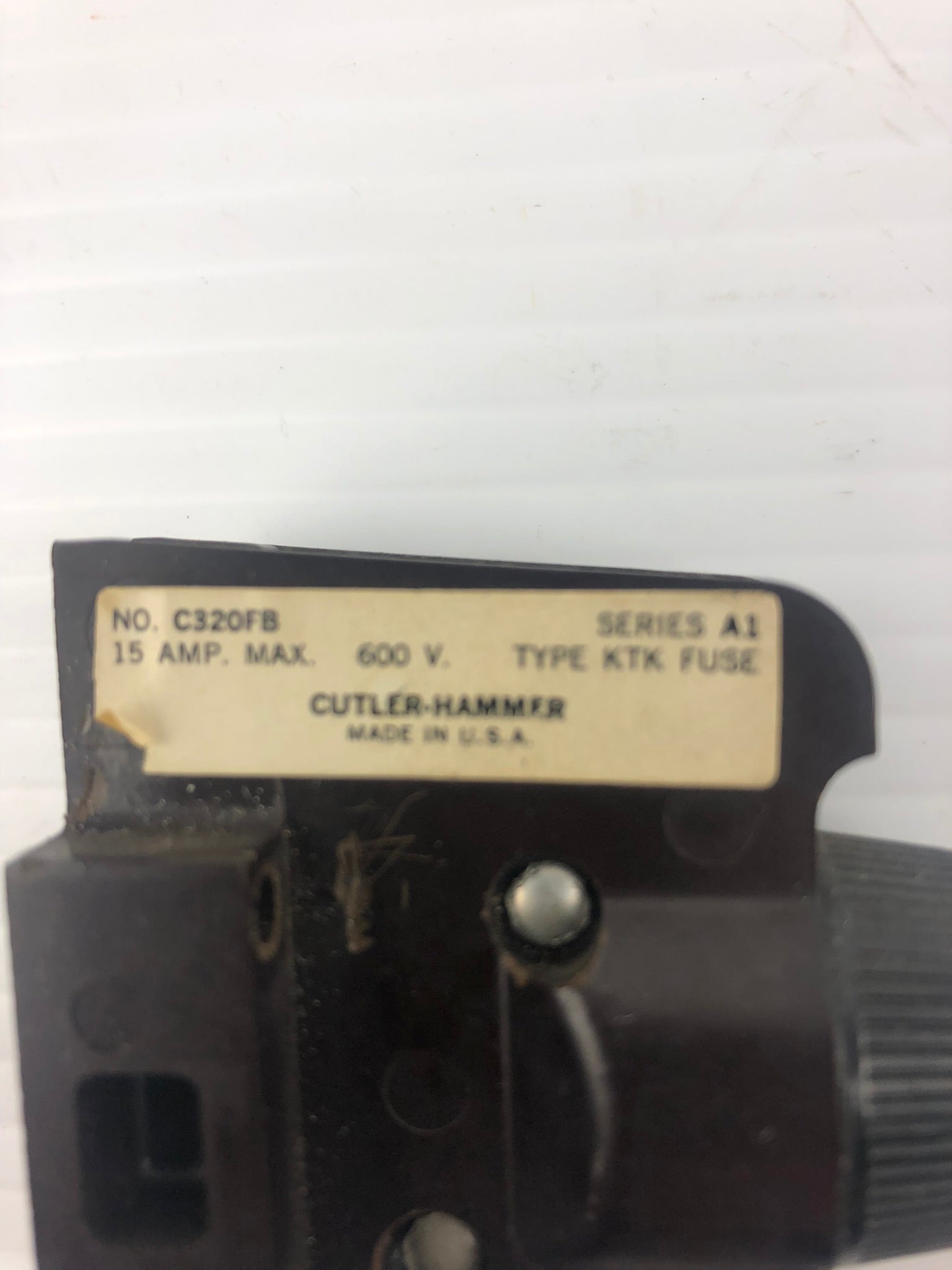 Cutler-Hammer C320FB Fuse Holder 15A 600V Series A1 Type KTK