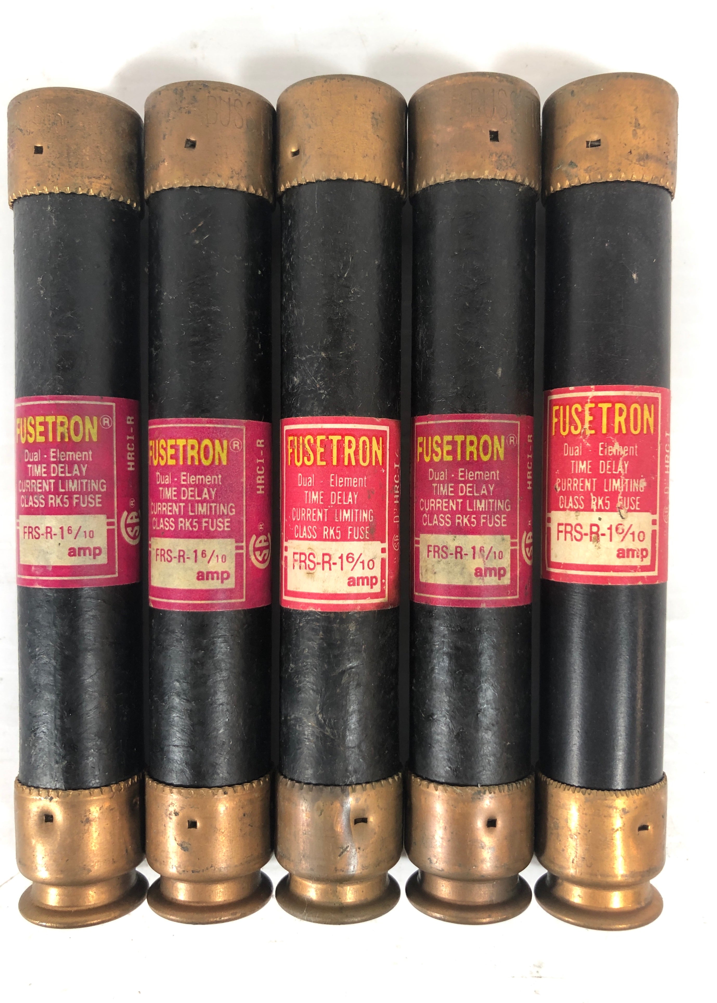 Fusetron FRS-R-1 6/10 Fuse - Lot of 5