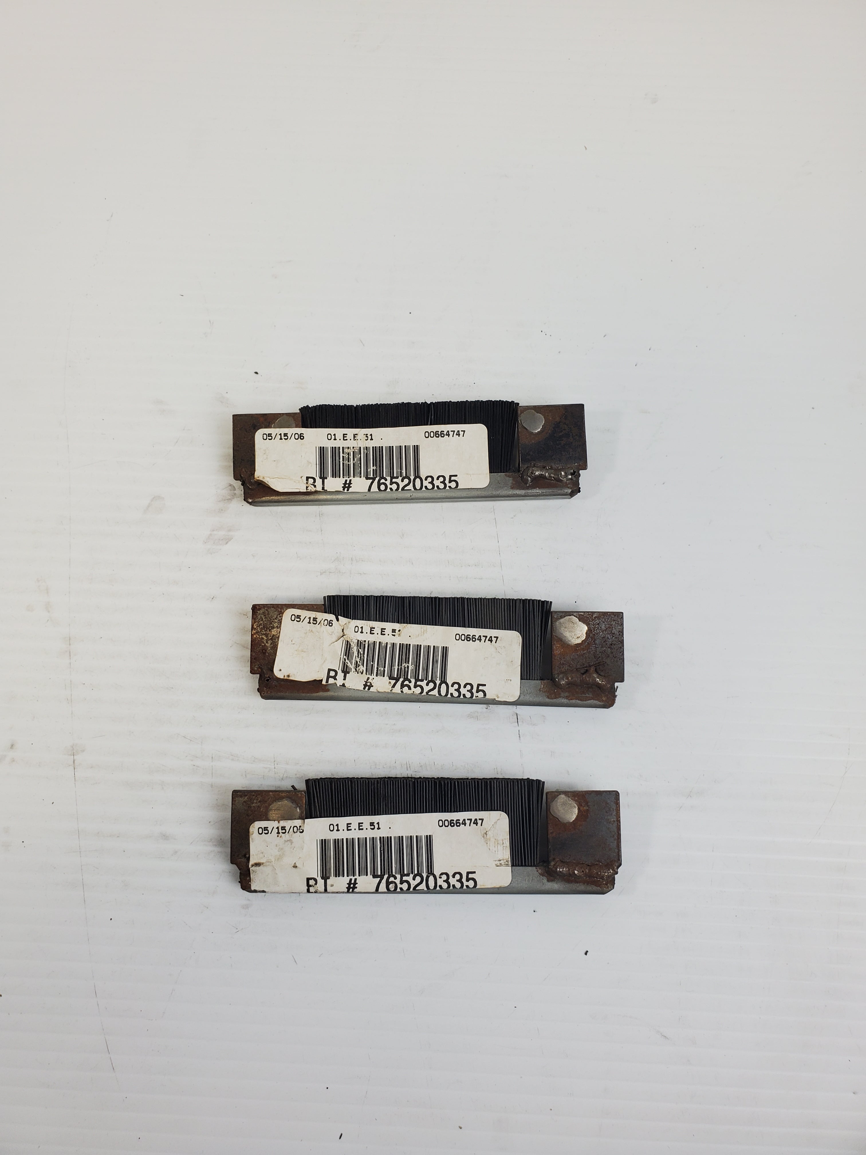 Industrial Machine Brush Metal Mounted Nylon Brush (Lot of 3)