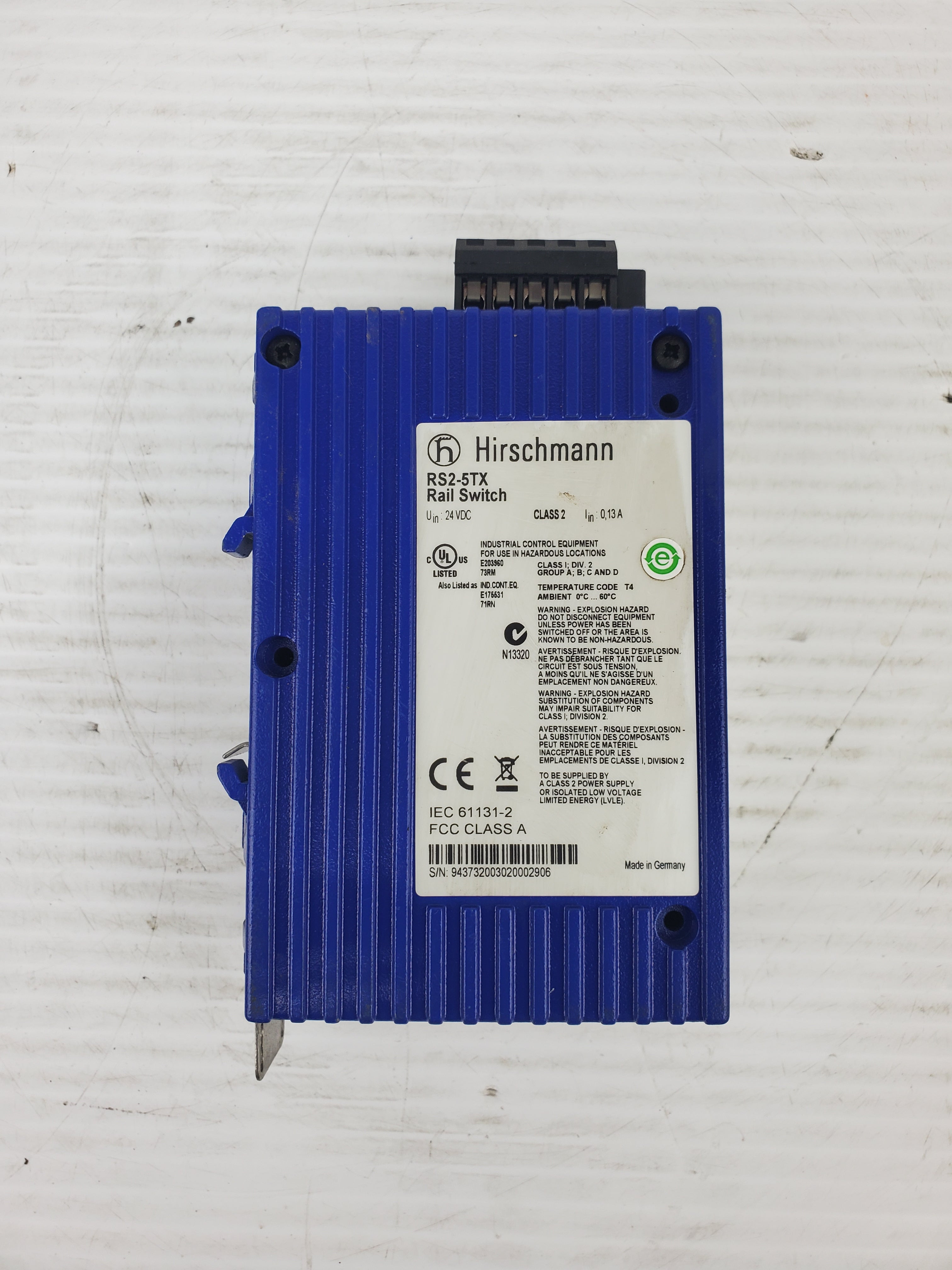 Hirschmann RS2-5TX Rail Switch Class 2