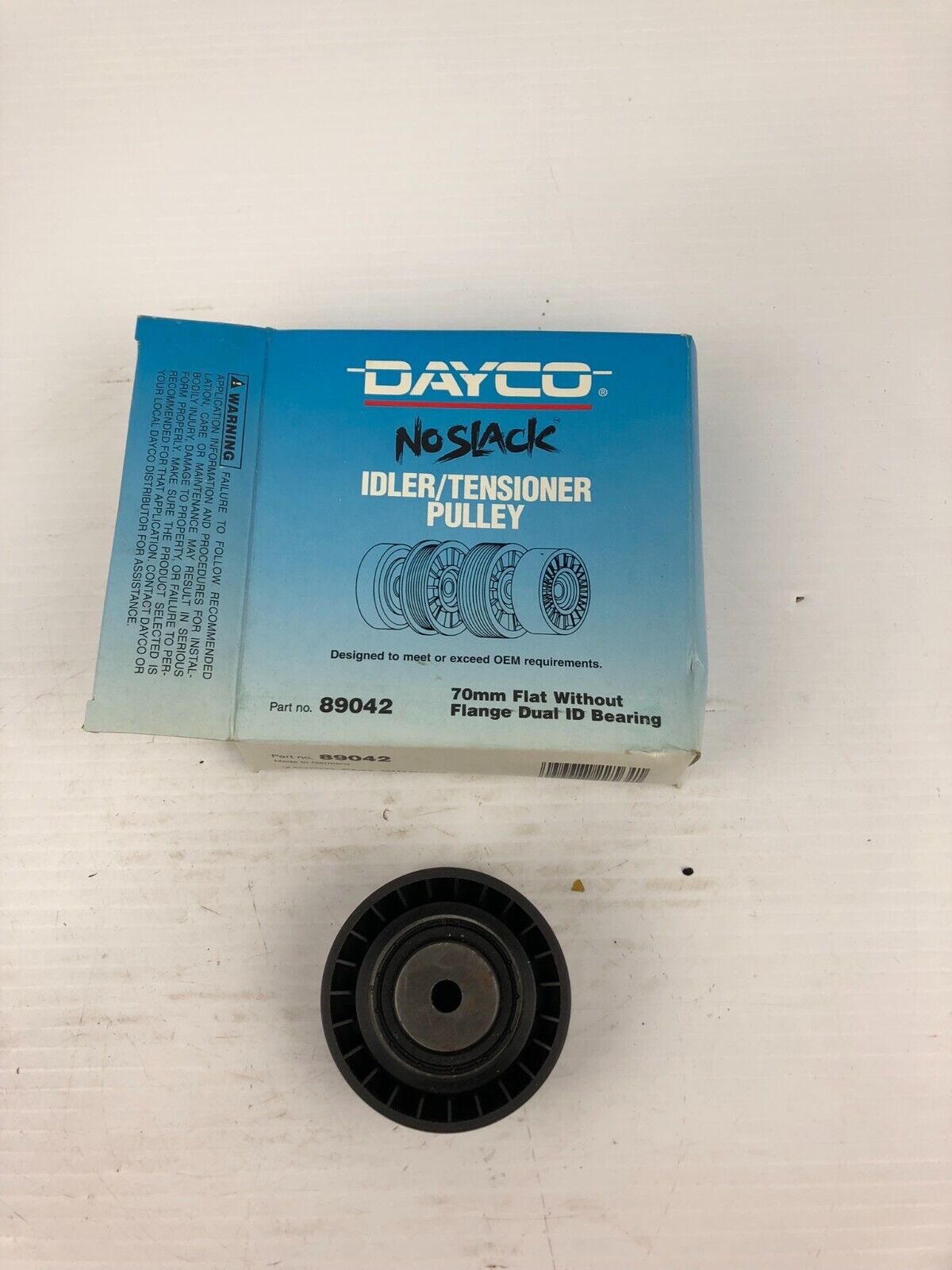 Dayco 89042 No Clack Idler/Tensioner Pulley 70mm Flat w/o Flange Dual ID Bearing