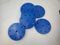 Blue Poly Plastic Round Disc W Holes, DIY Home Decor, Craft/Art Disc (Lot of 6)