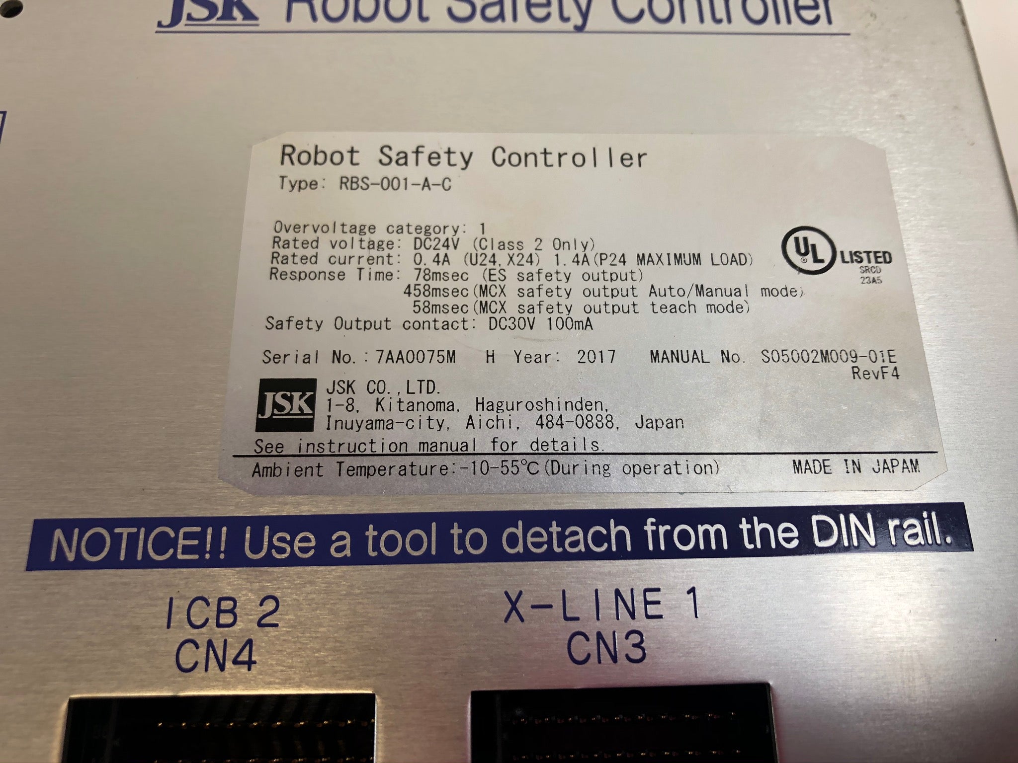 JSK Robot Safety Controller RBS-001-A-C 24VDC 0.4A