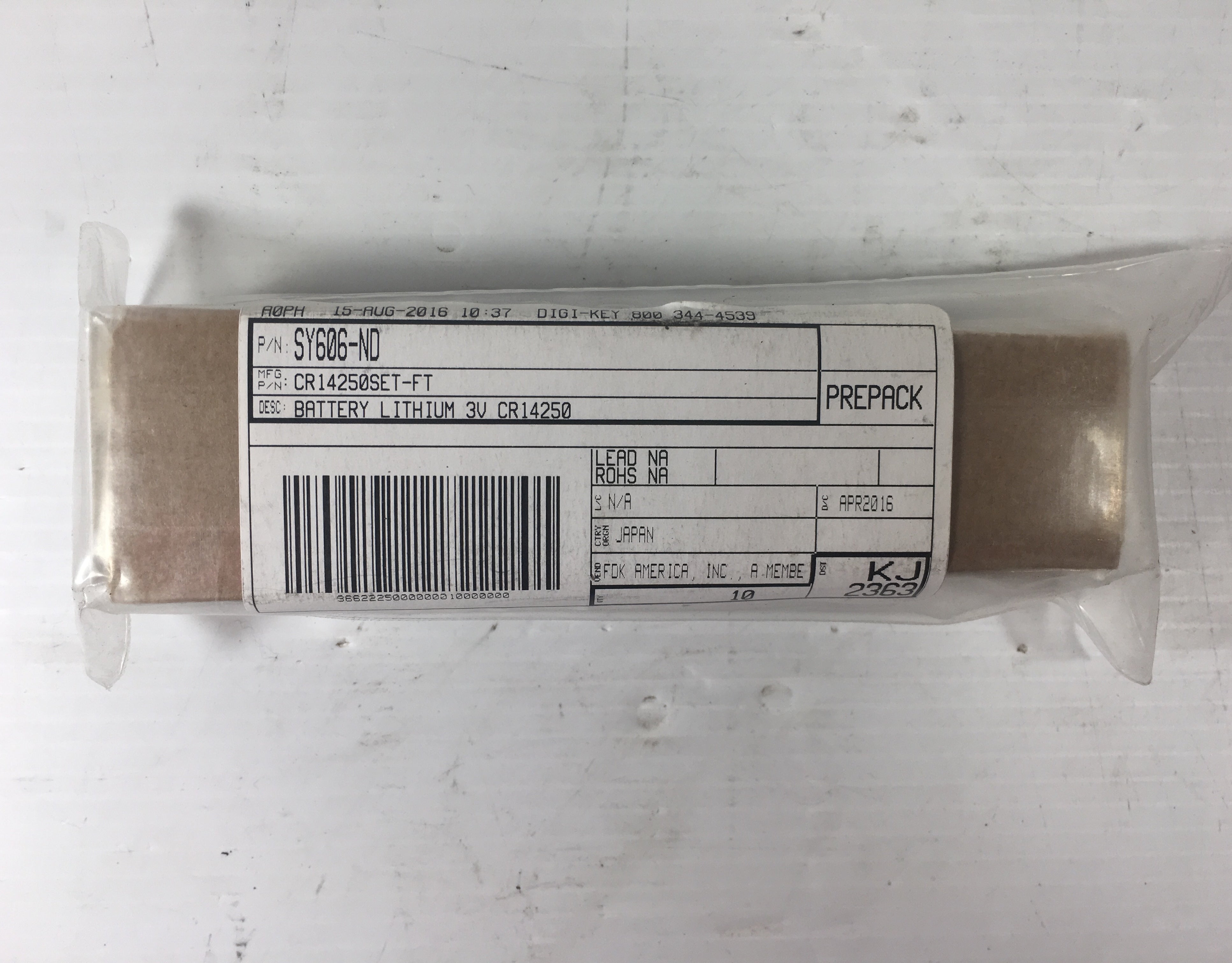 Digi-Key Lithium Battery SY606-ND 3V - Lot of 11