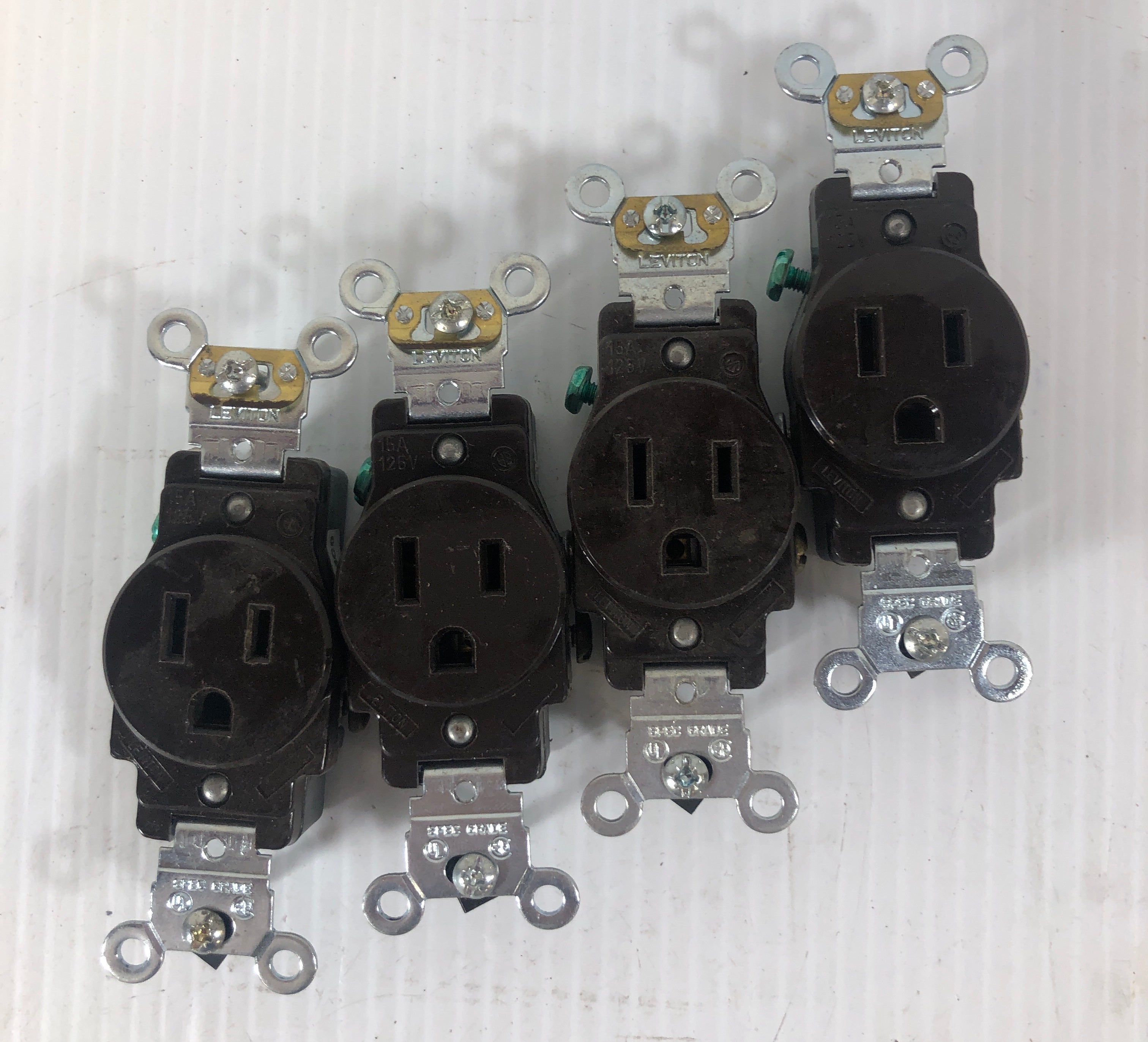 Single Electric Outlet Brown 1A54CO - Lot of 4