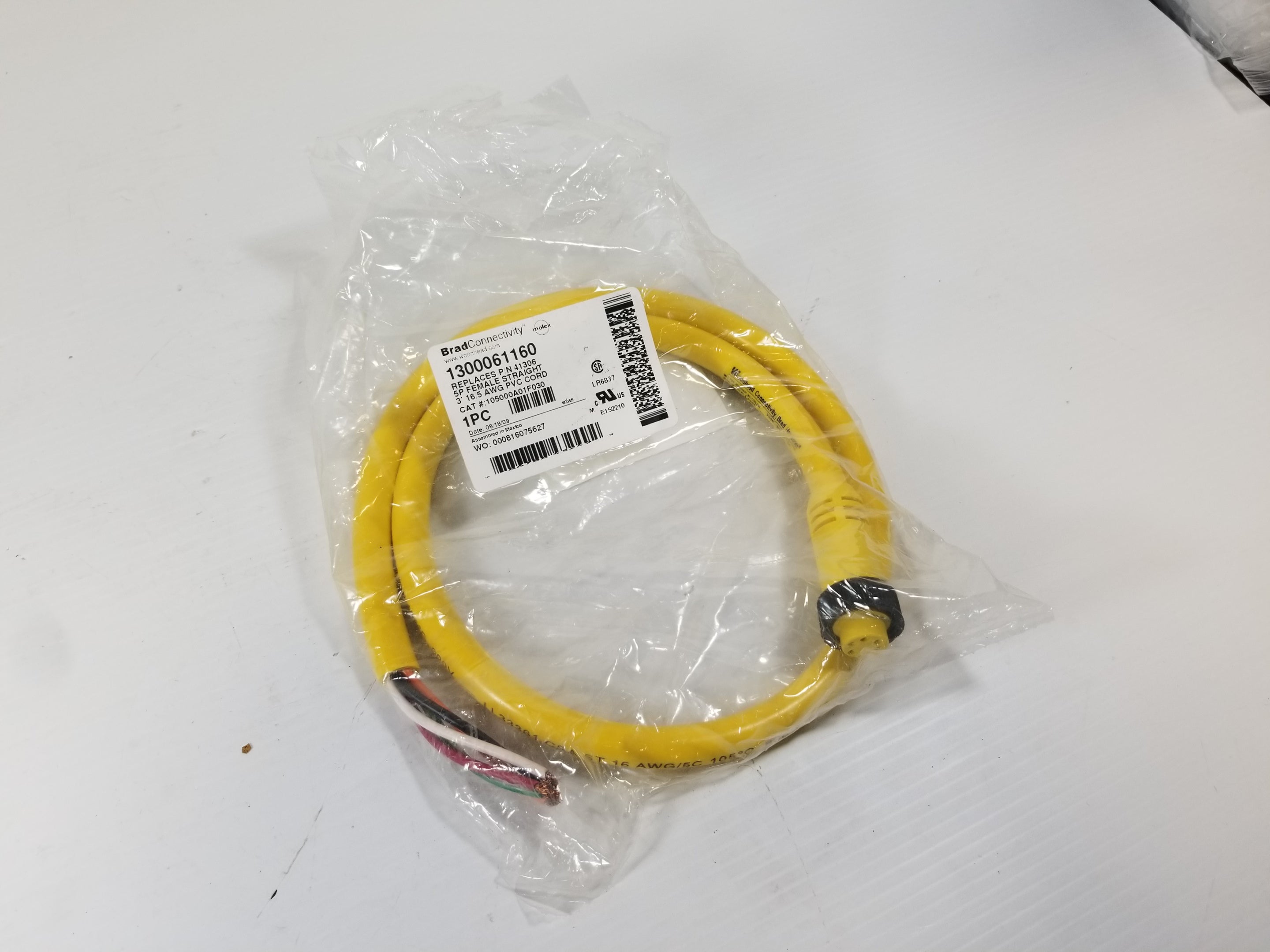 Brad Connectivity 1300061160 5P 3' Female Straight Cable 41306