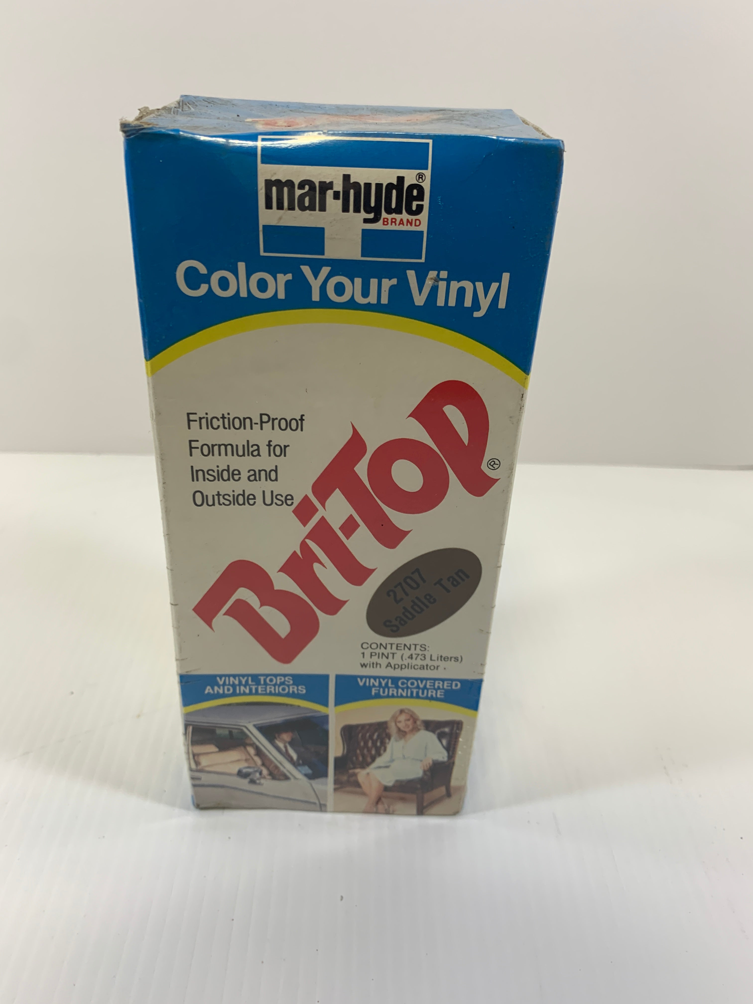 Mar-Hyde Bri-Top Vinyl Color 2707 Saddle Brown Collectible Vintage Box