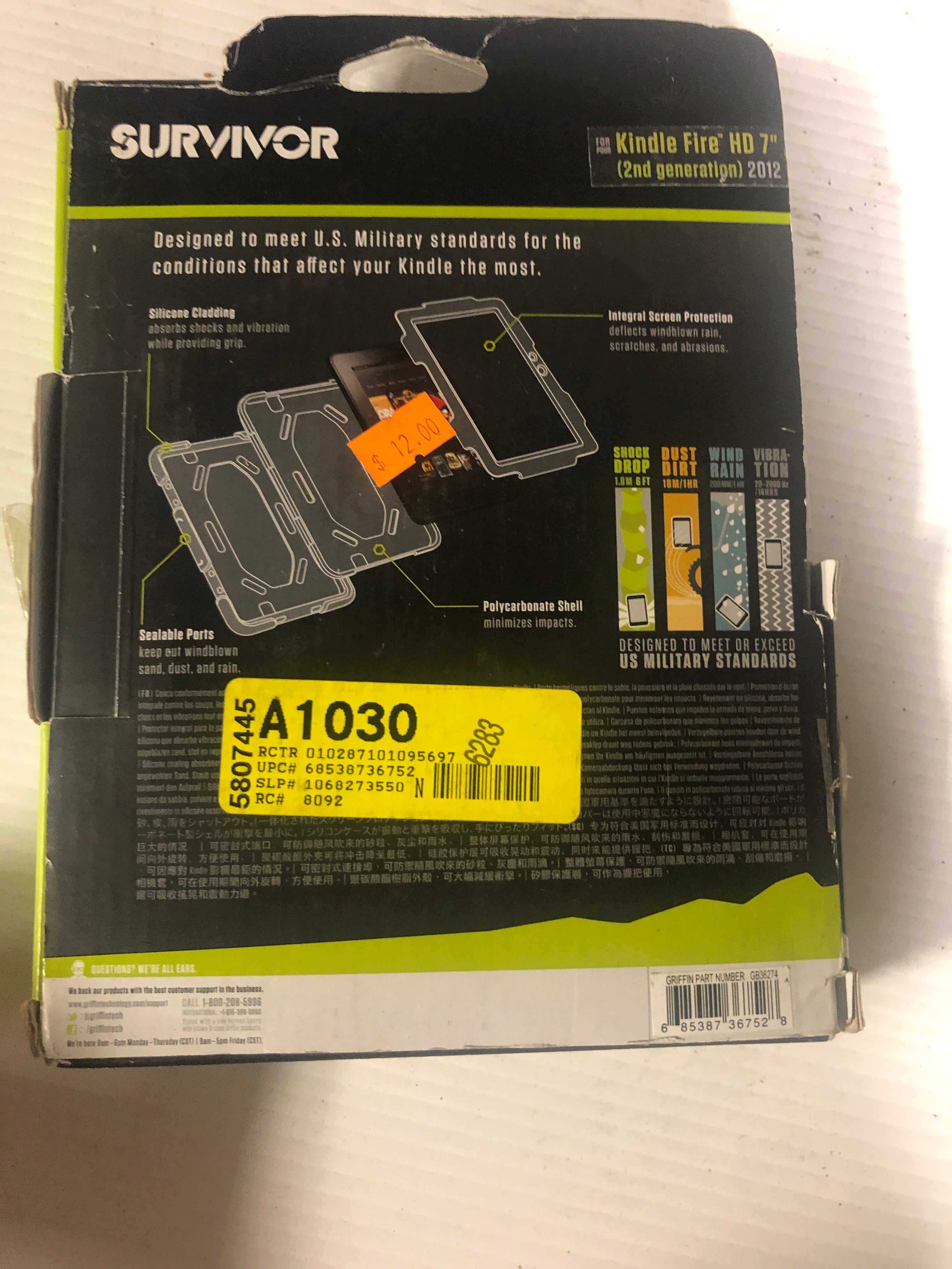 Griffin Survivor Kindle Fire HD 7" Case