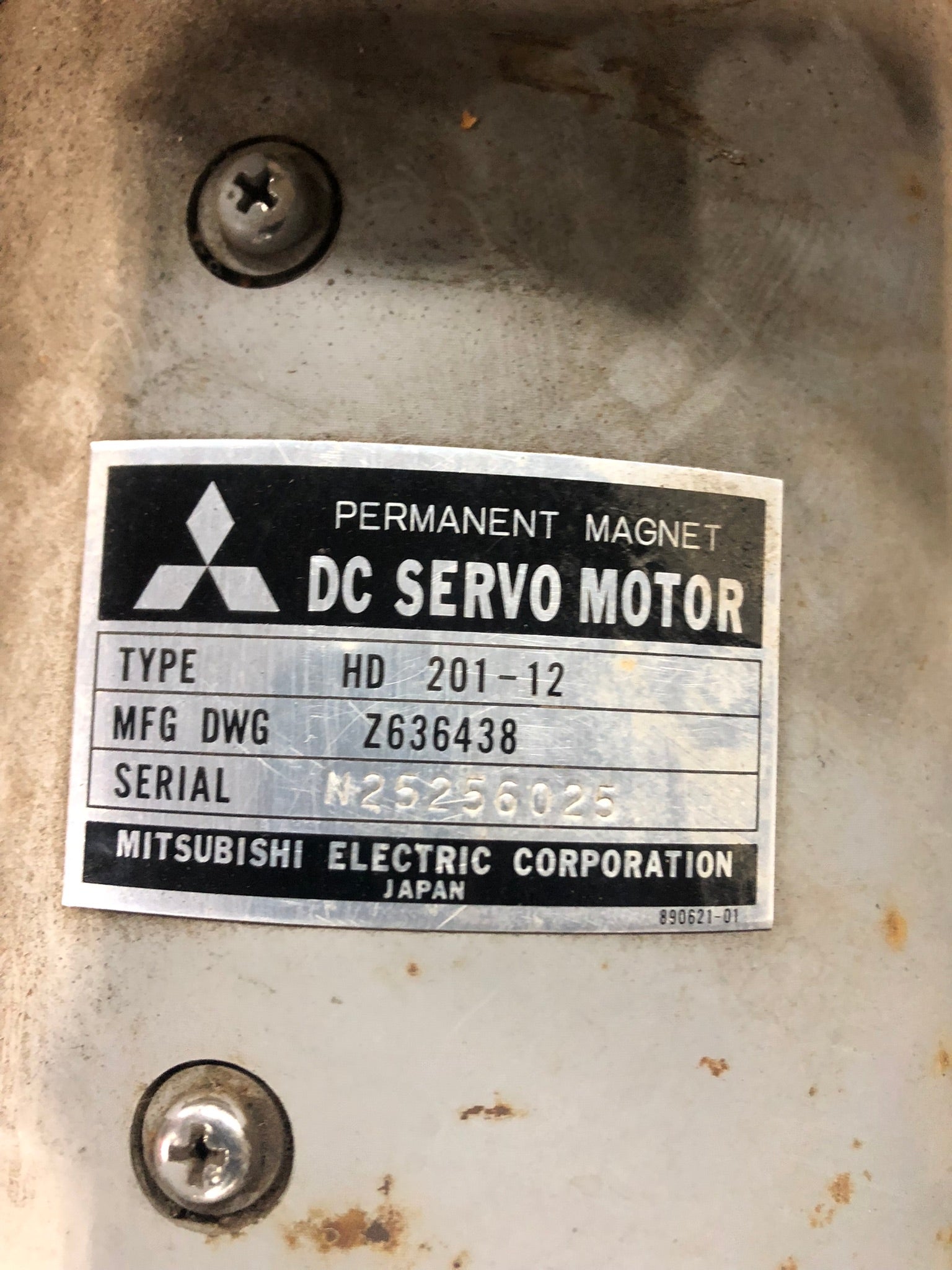 Mitsubishi Z636438 DC Servo Motor HD 201-12