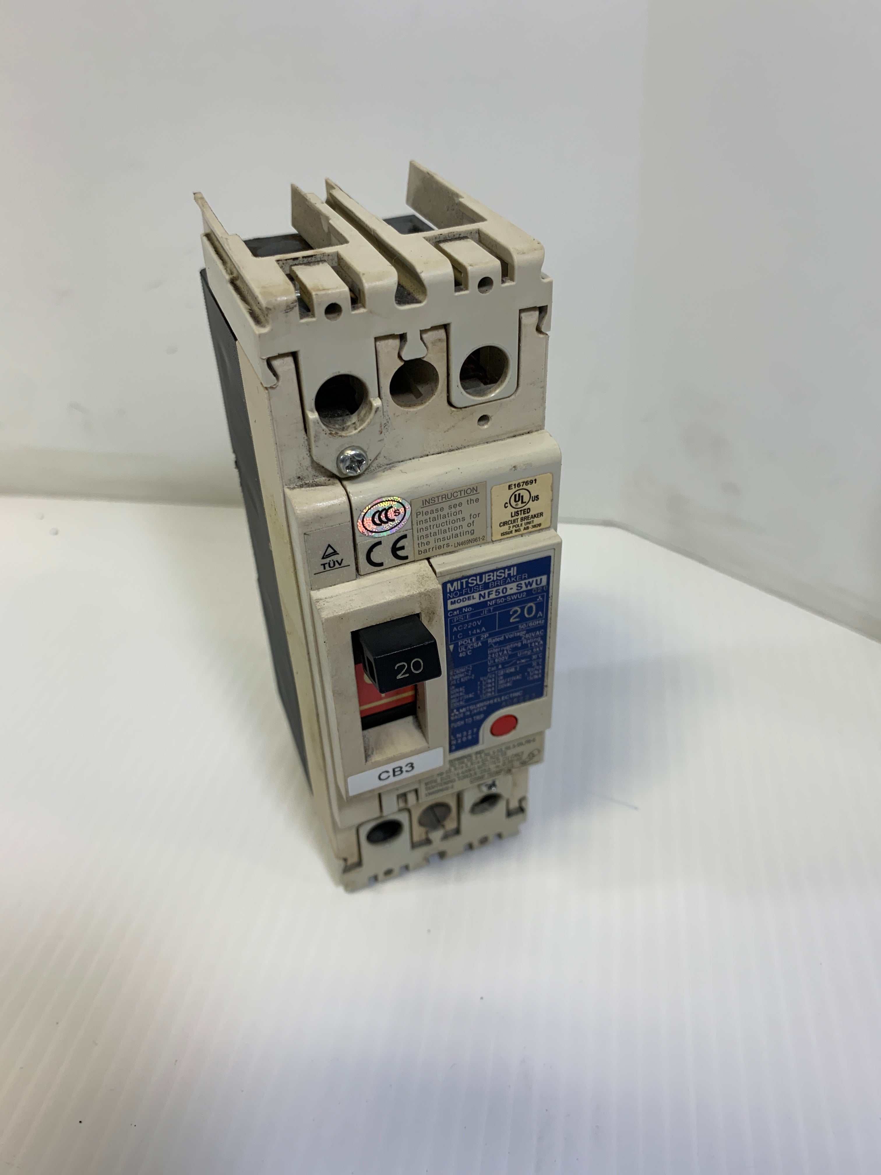 Mitsubishi NF50-SWU No-Fuse Breaker 20 Amp NF50-SWU2