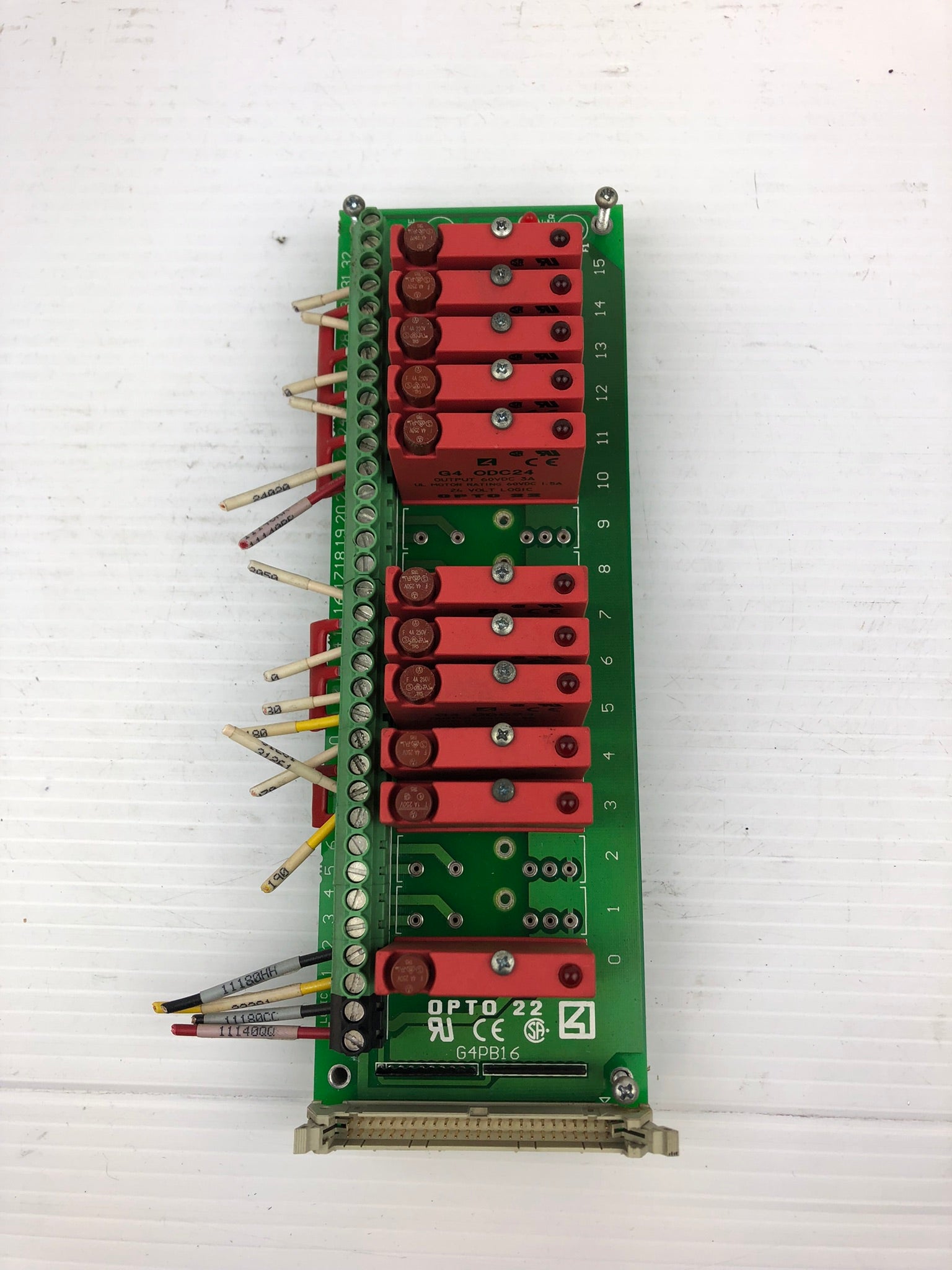 OPTO 22 Channel I/O Mounting Rack Control Board with 11 G4 OPC24 Output Modules