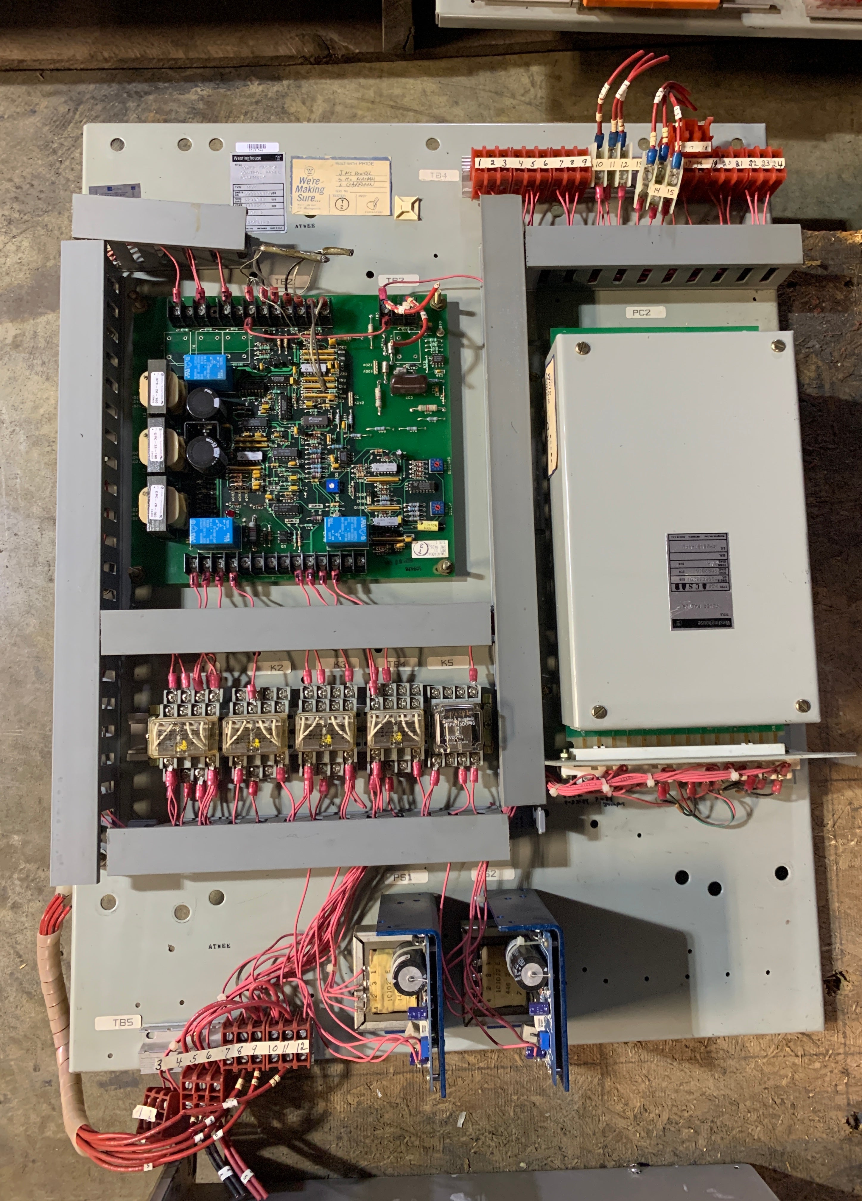 Westinghouse MGR Power Factor Control Panel Assembly
