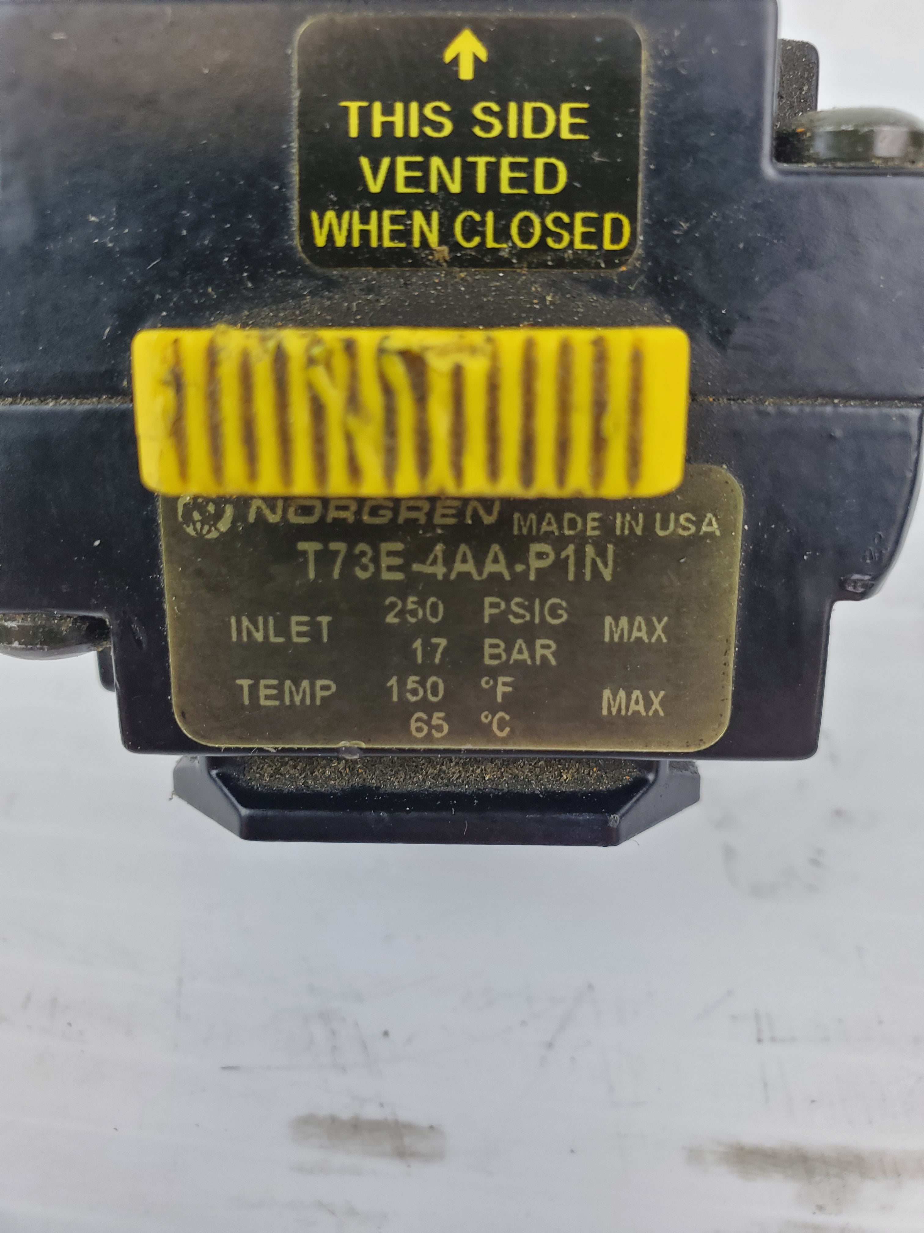 Norgren T73E-4AA-P1N Shut off Valve 250 PSIG 17 Bar