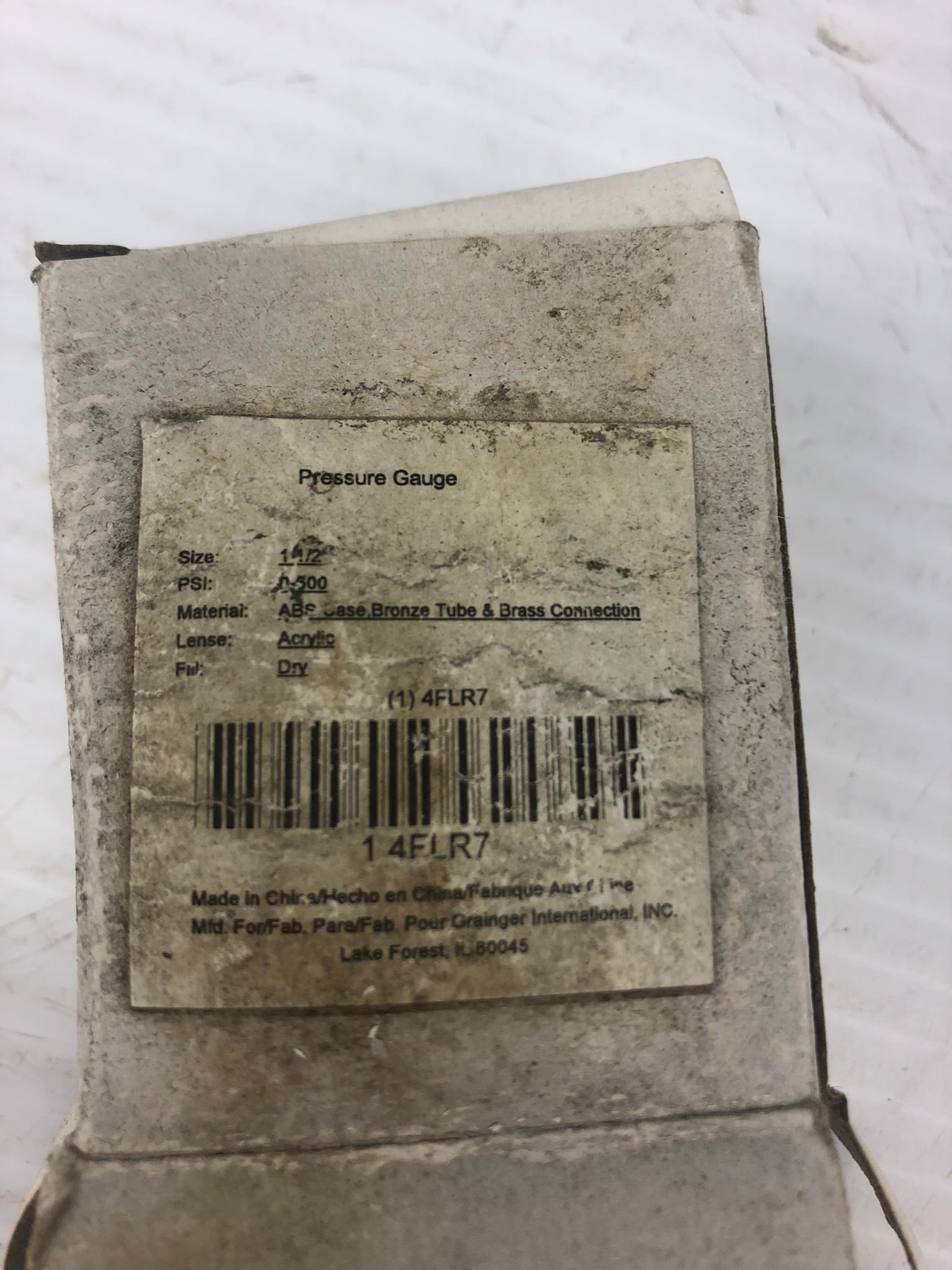 Pour Grainger 4FLR7 Pressure Gauge 1-1/2"