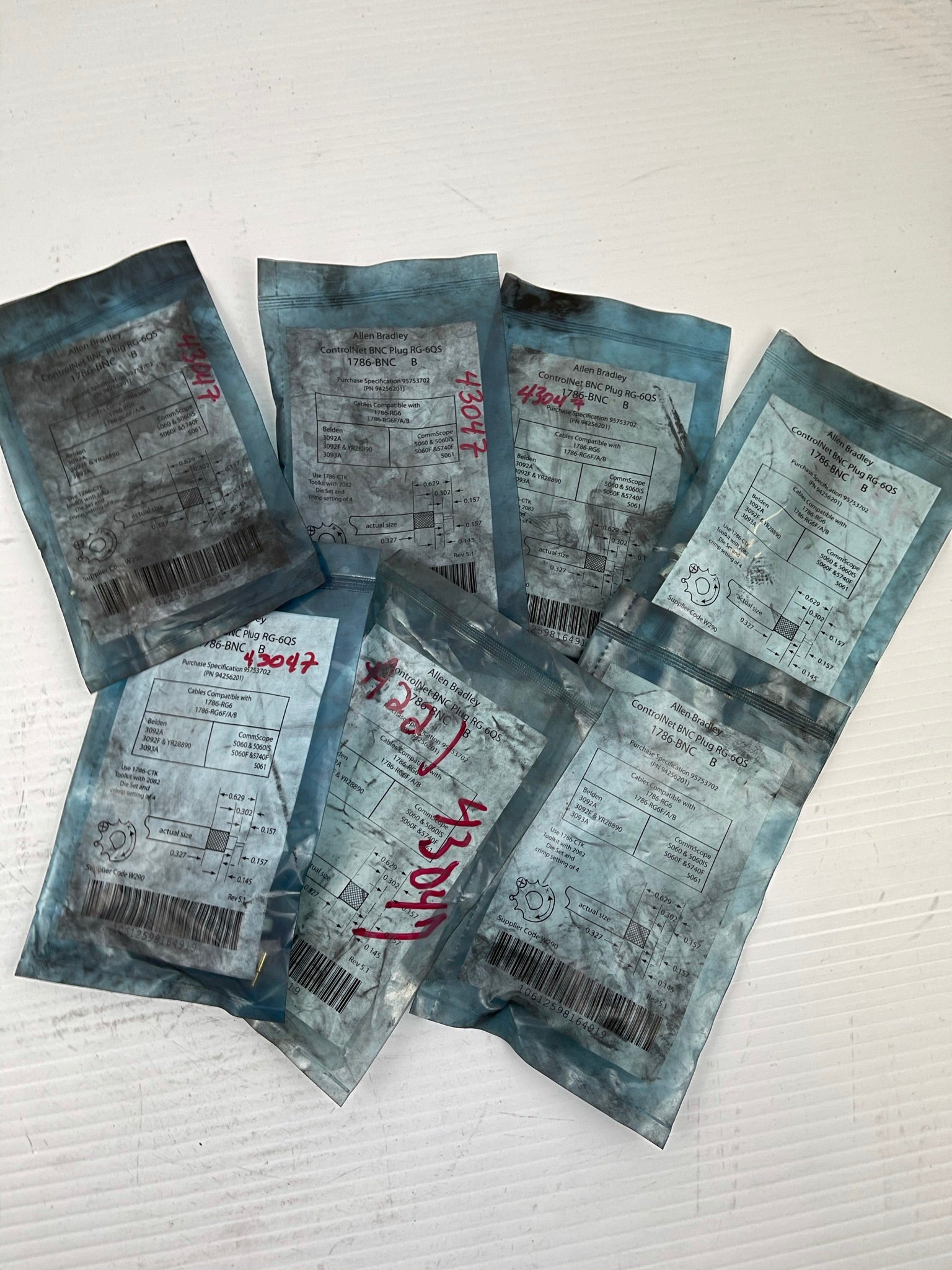 Allen-Bradley ControlNet BNC Plug RG-6QS 1786-BNC B - Lot of 7