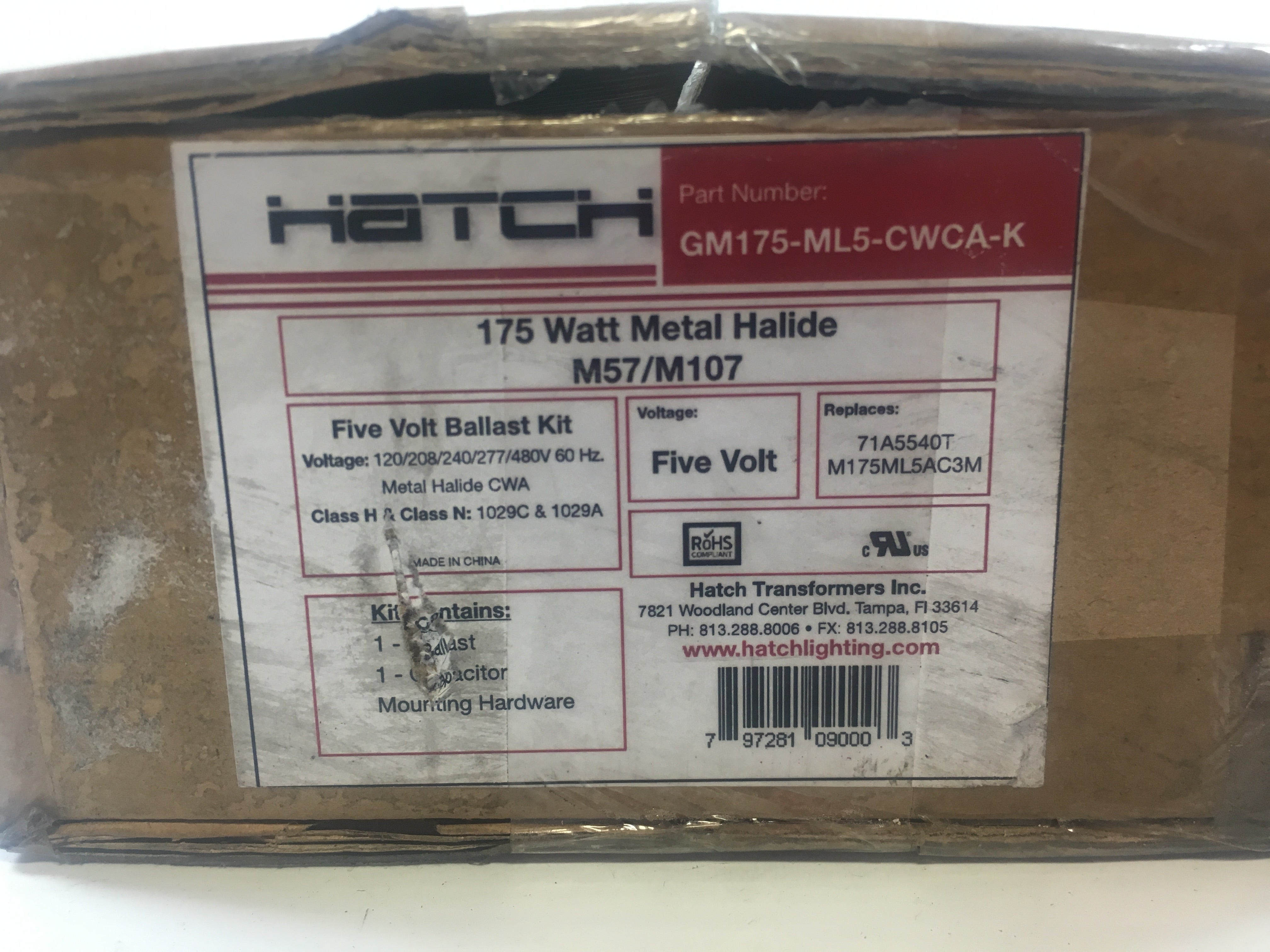 Hatch Ballast Metal Halide 175W GM175-ML5-CWCA