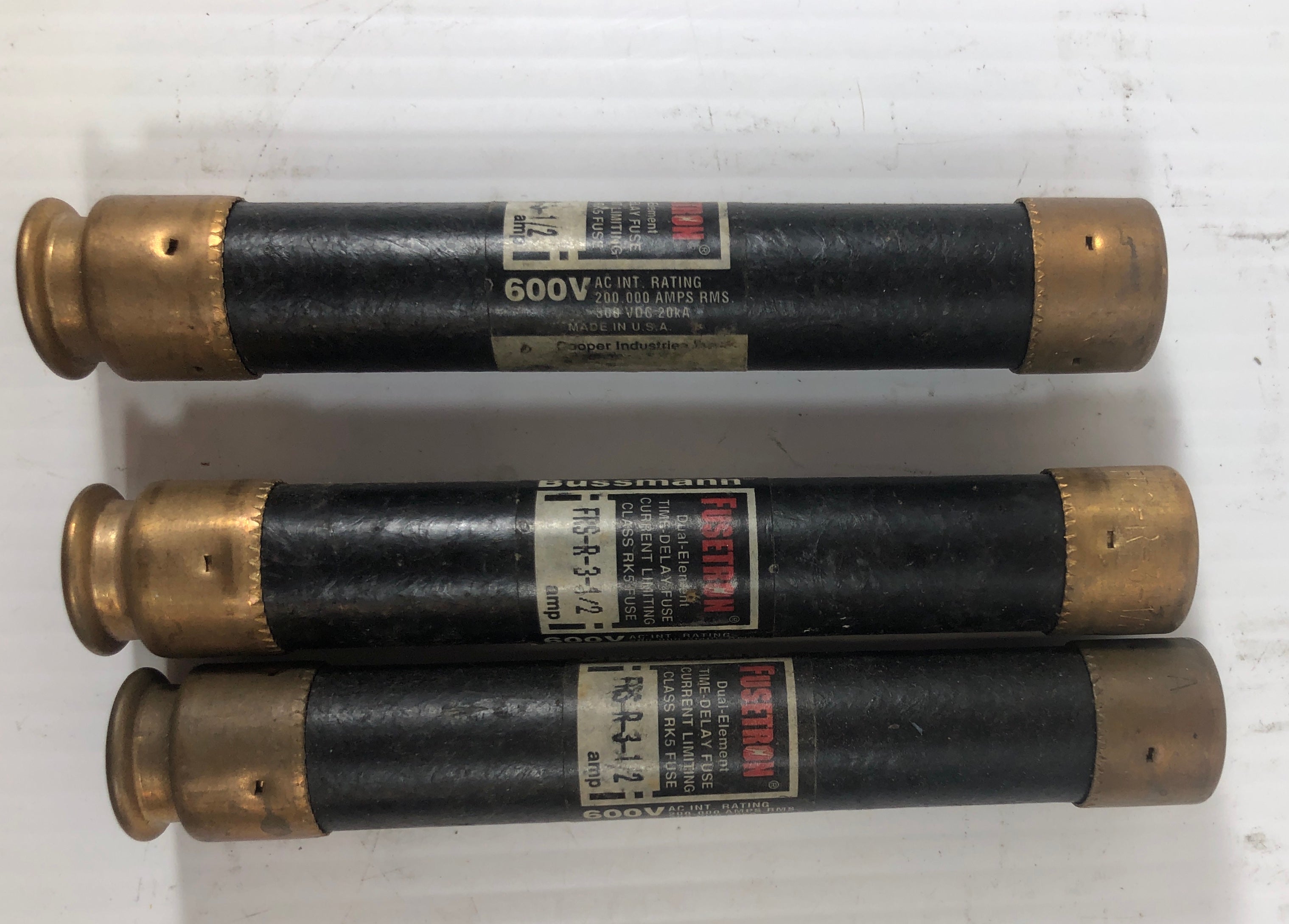 Bussmann Fusetron FRS-R-3 1/2 Fuse - Lot of 3