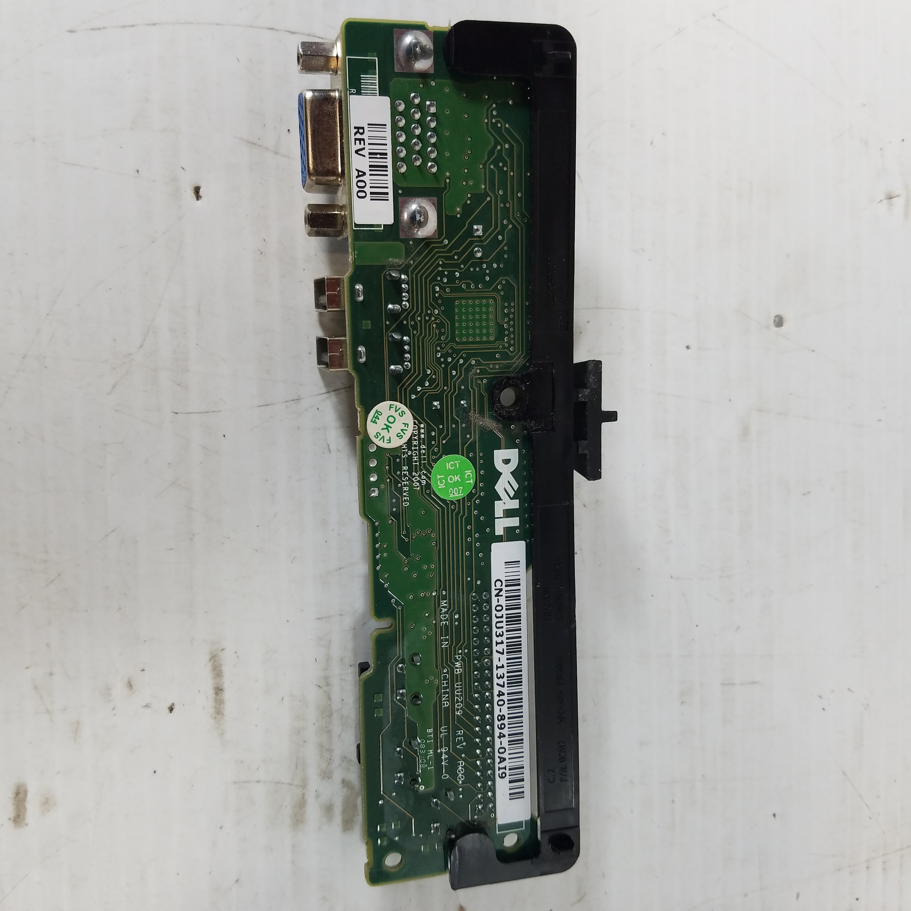 Dell PowerEdge 2970 Front Panel Board CN-0JU317-13740 PWB UU209 Rev A00
