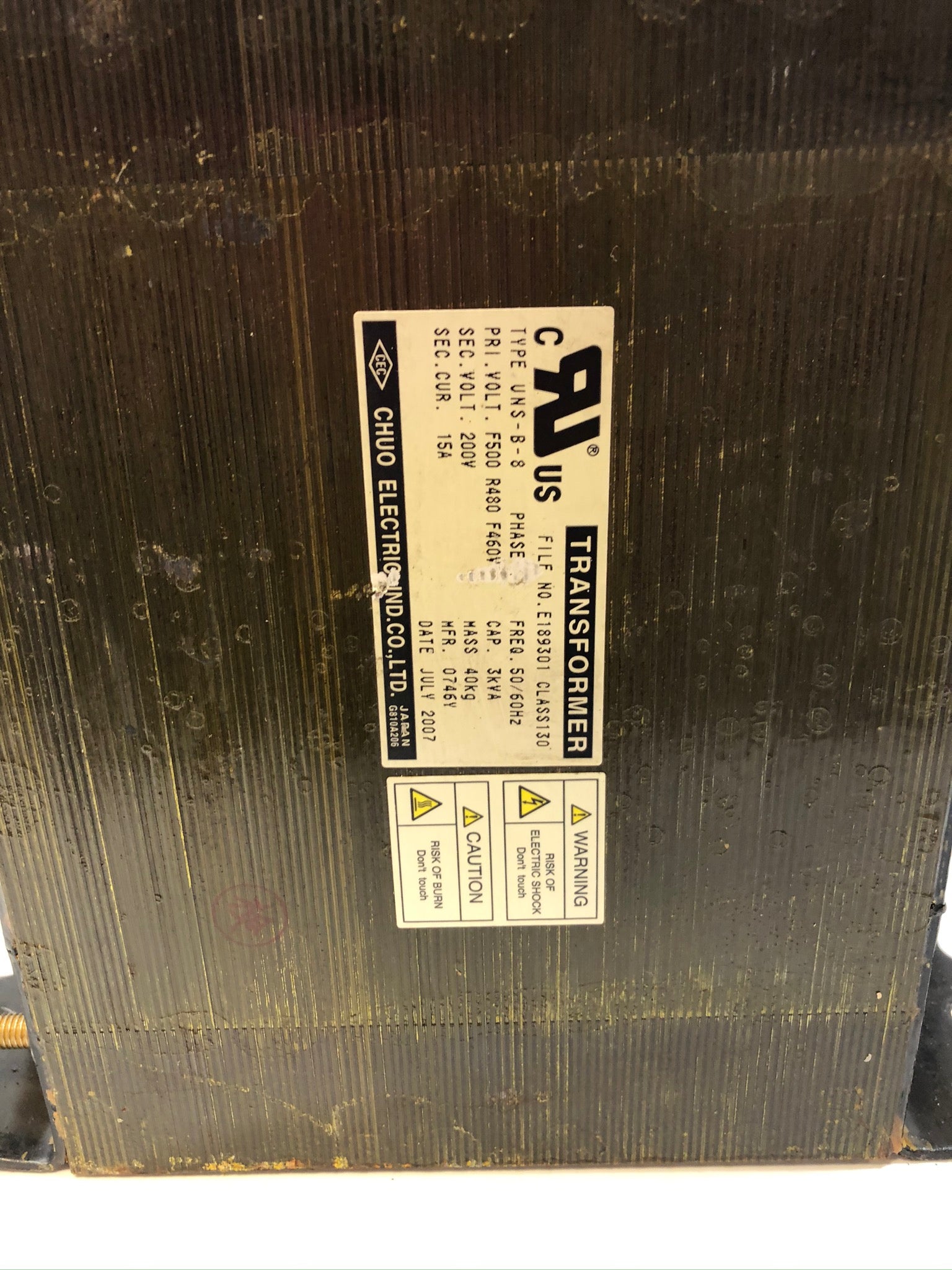 Chuo Electric UNS-B-8 Transformer 3kVA