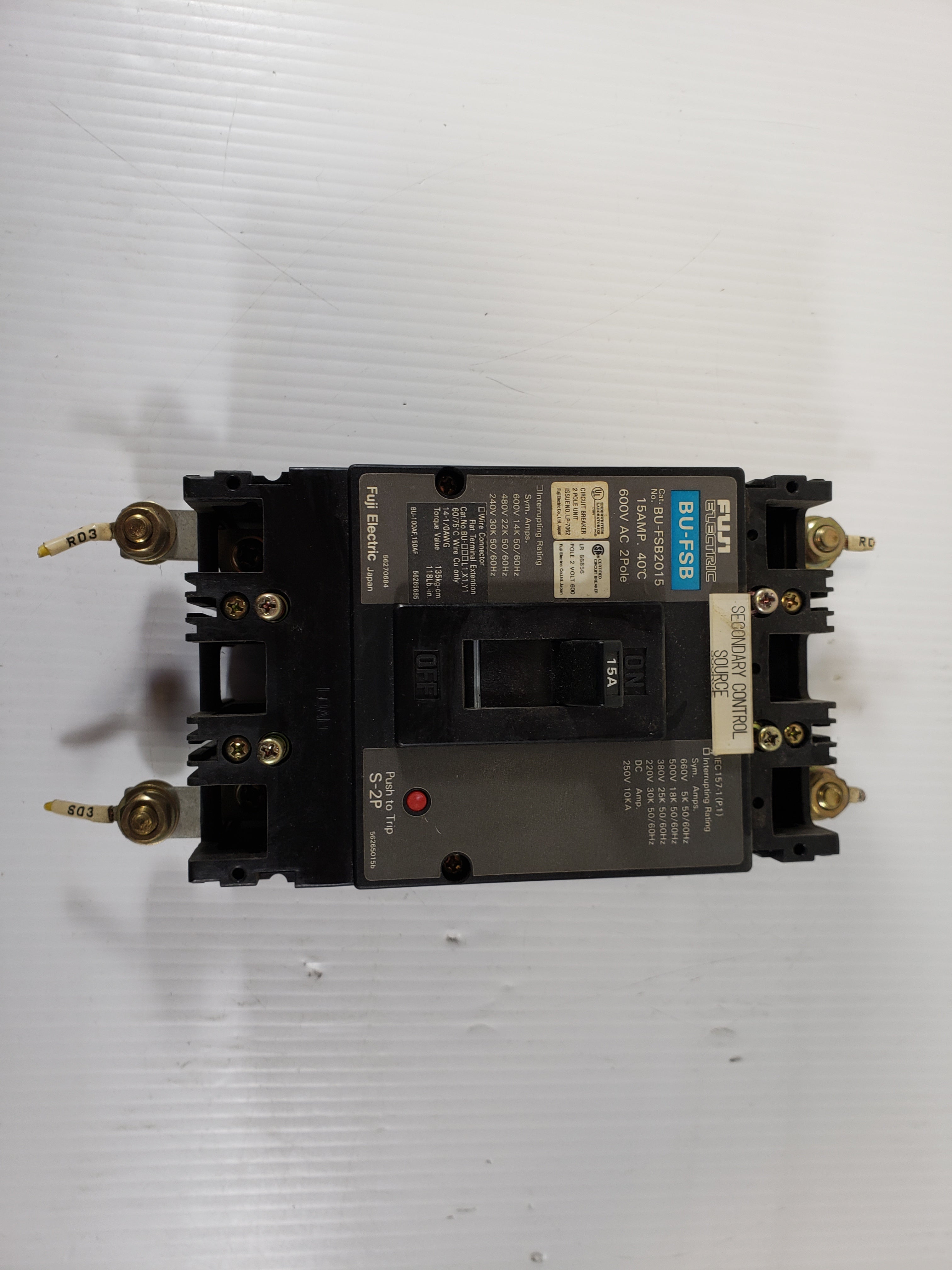 FUJI Electric Circuit Breaker 2 Pole 15 AMP BU-FSB2015