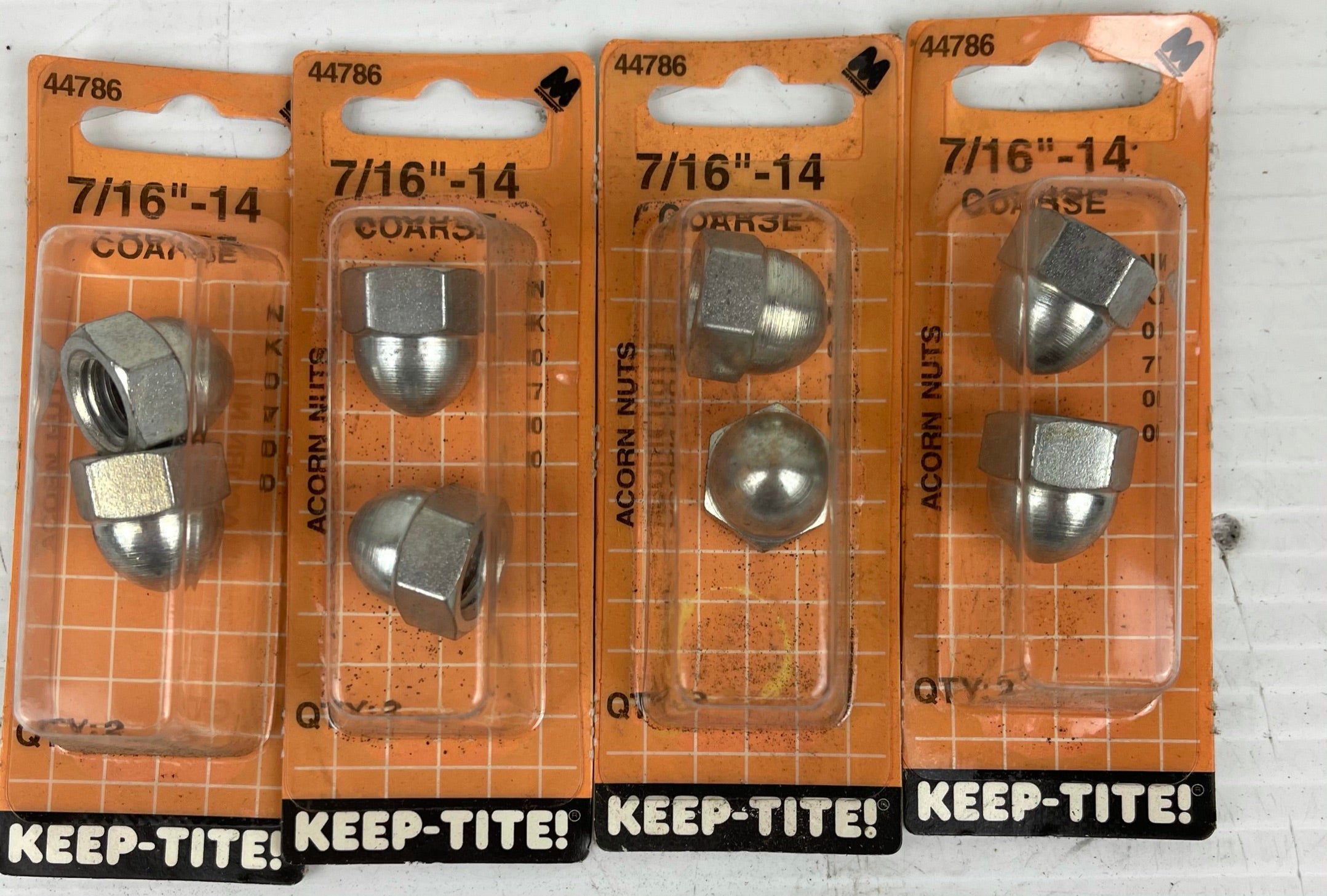 Keep-Tite Acorn Nuts 7/16" - 14 Coarse NK0700 Motormite 44786 Lot of 8 Nuts