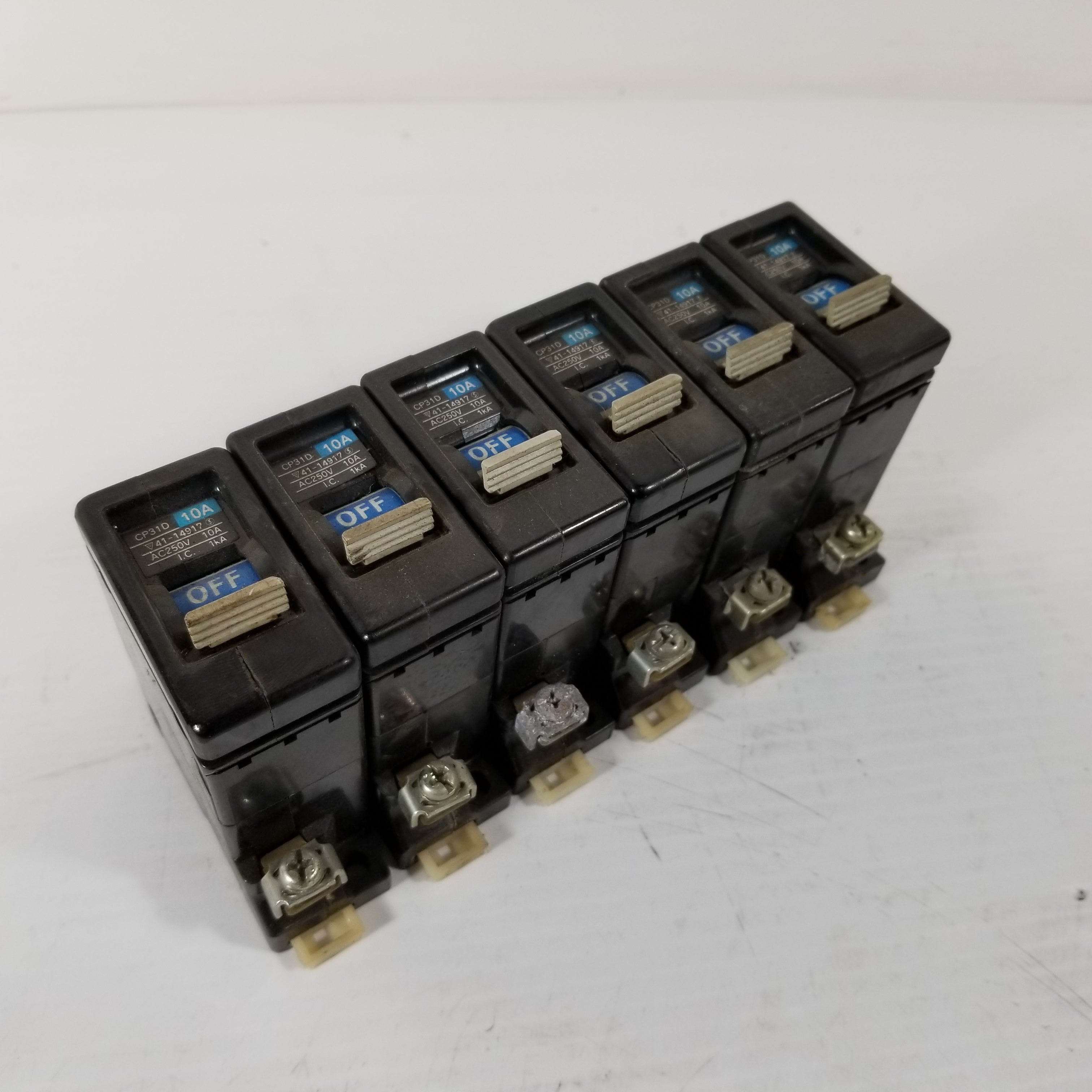 Fuji Electric CP31D 10A 1-Pole Circuit Breaker / Protector (Lot of 6)