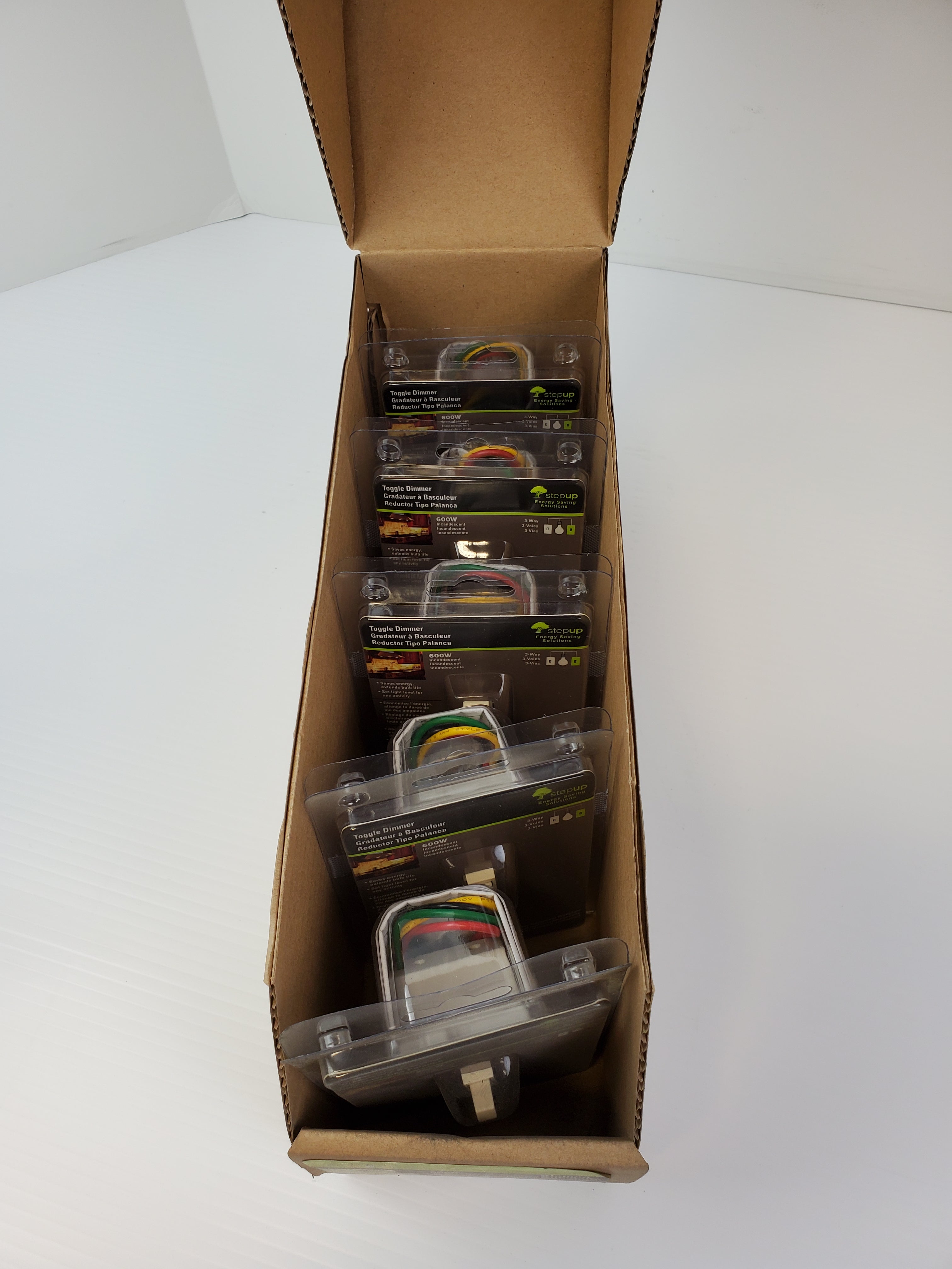 Box of 5 Cooper Wiring Devices 3-Way Toggle Dimmer 315356 TI306-W-K-L Almond