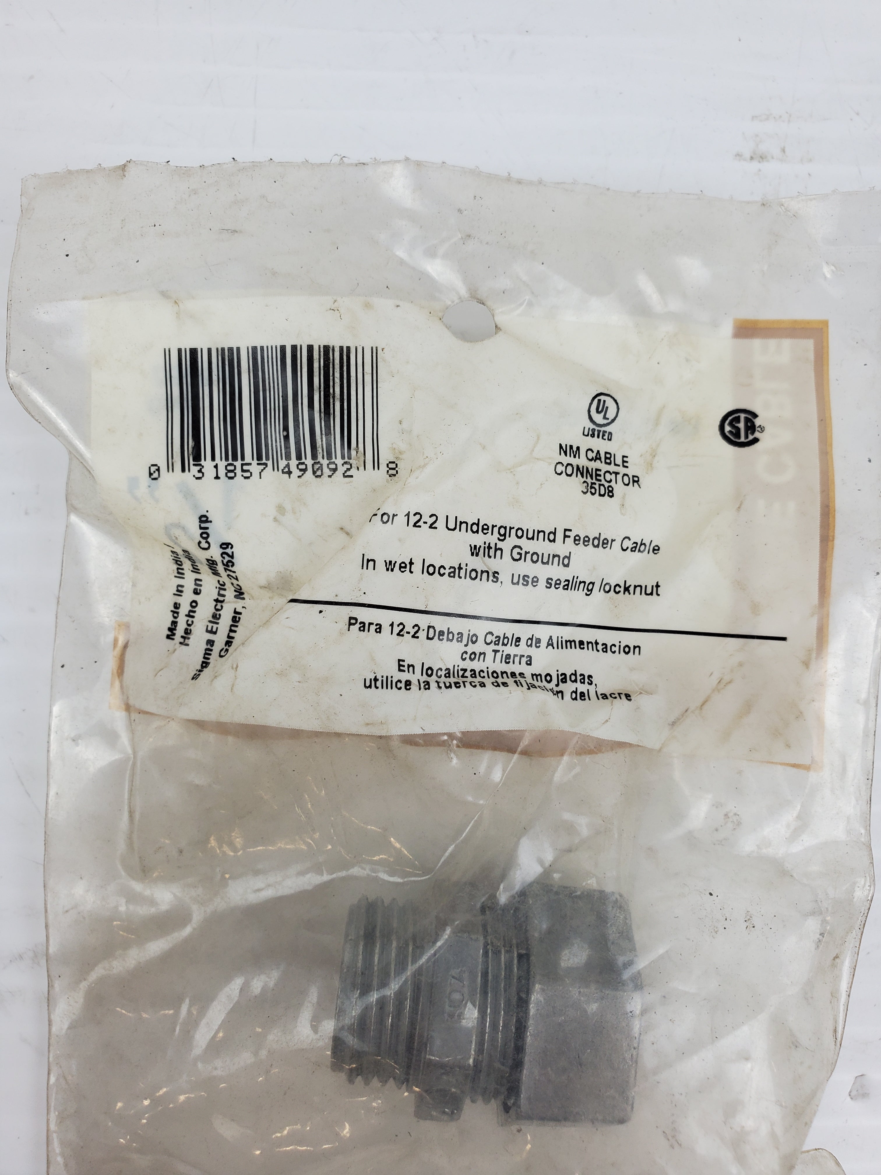 Pro Connex 49092 UF Cable Connector 1/2" 49092