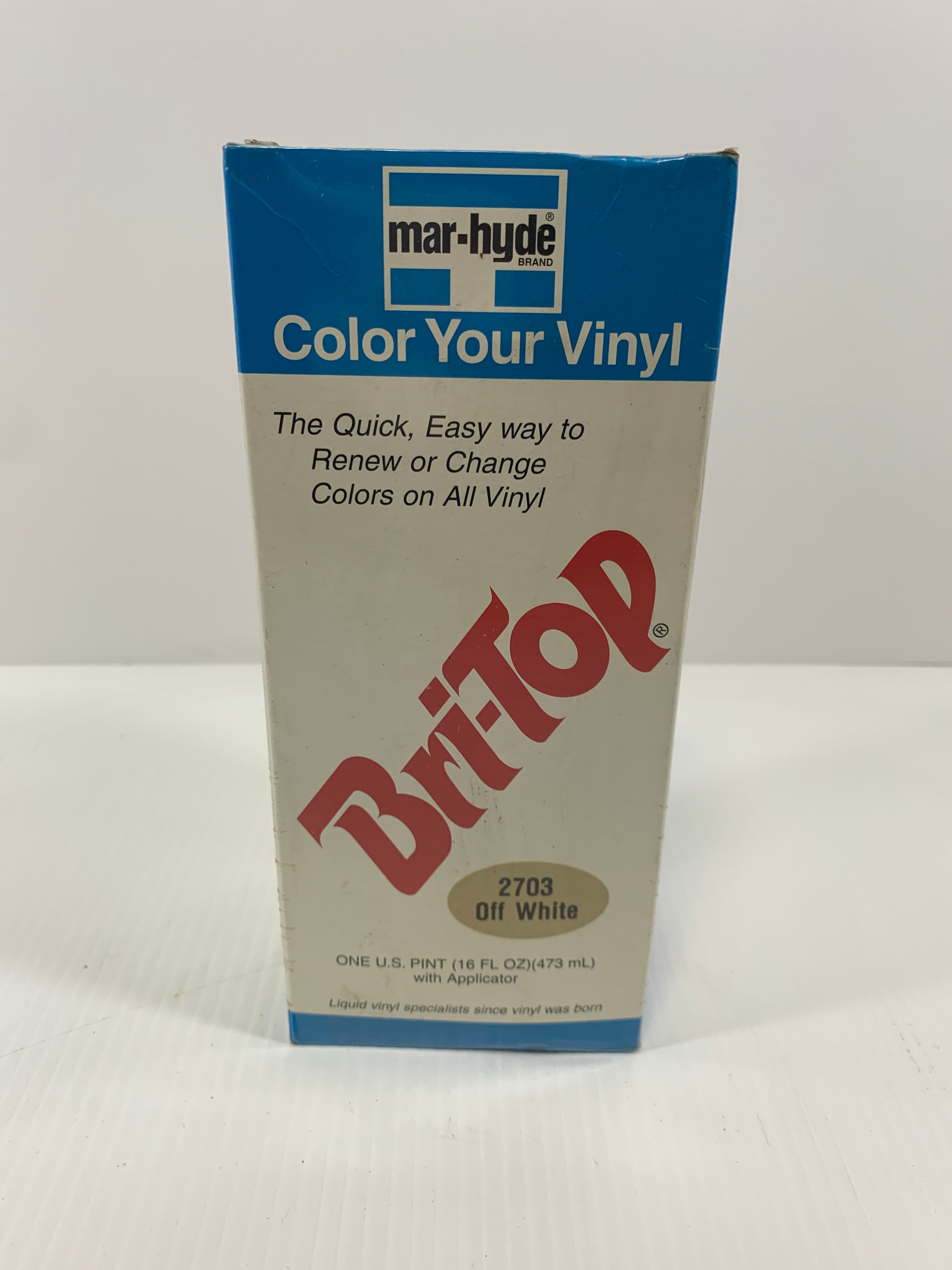 Mar-Hyde Bri-Top Vinyl Color 2703 Off White Collectible Vintage Box