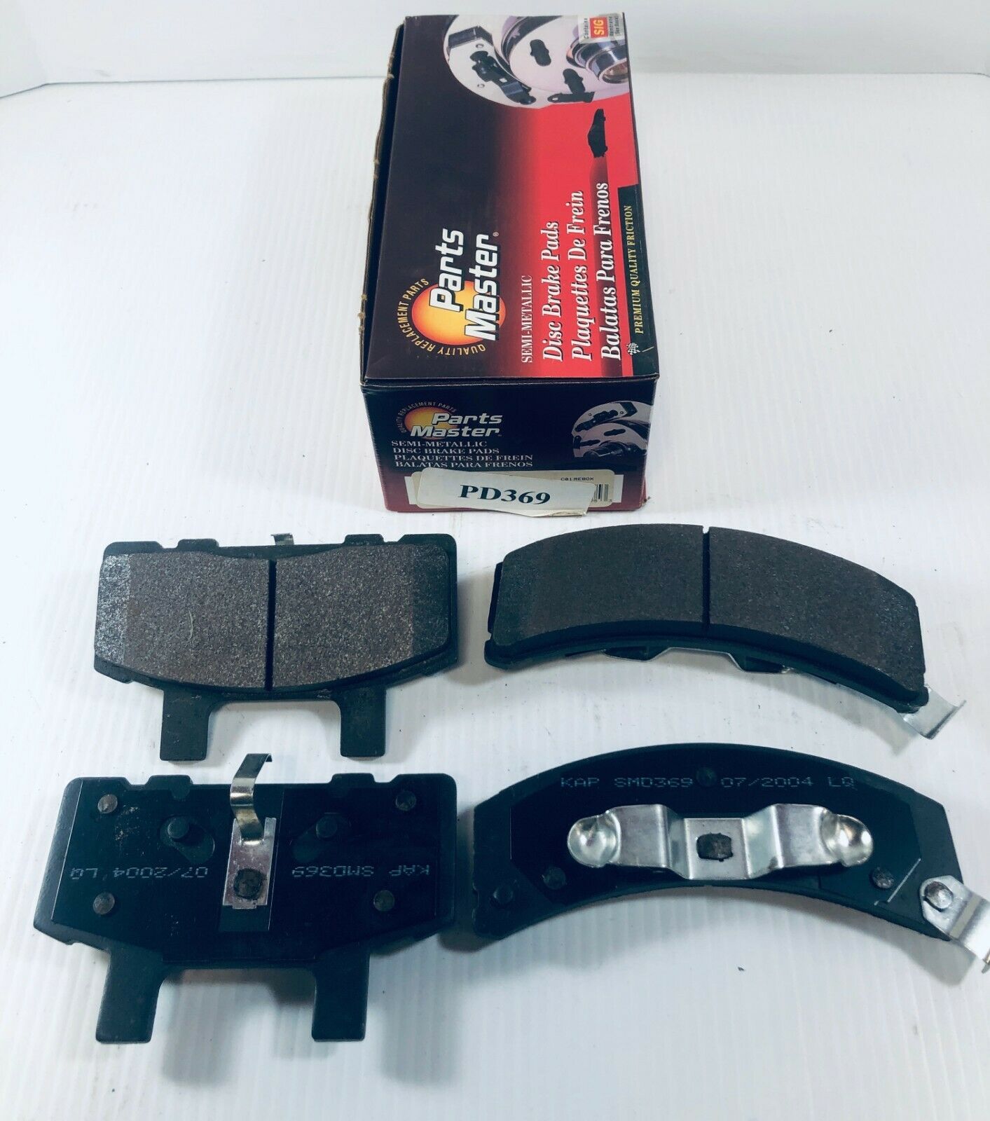 Parts Master Semi-Metallic Disc Brake Pads MD369 PD369