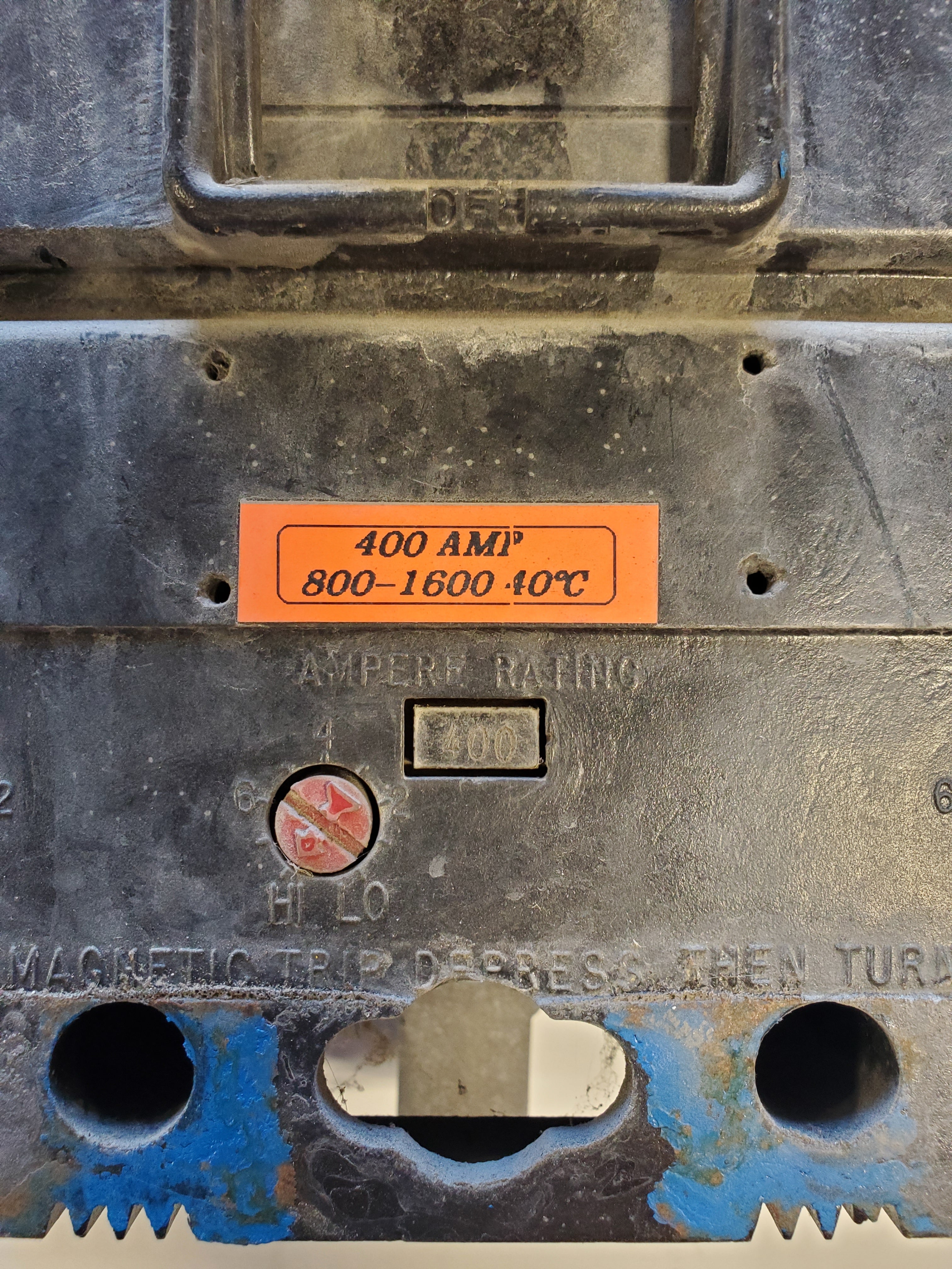 Westinghouse Mining Circuit Breaker 400 AMP 800 - 1600 40 Degrees C 3 Pole