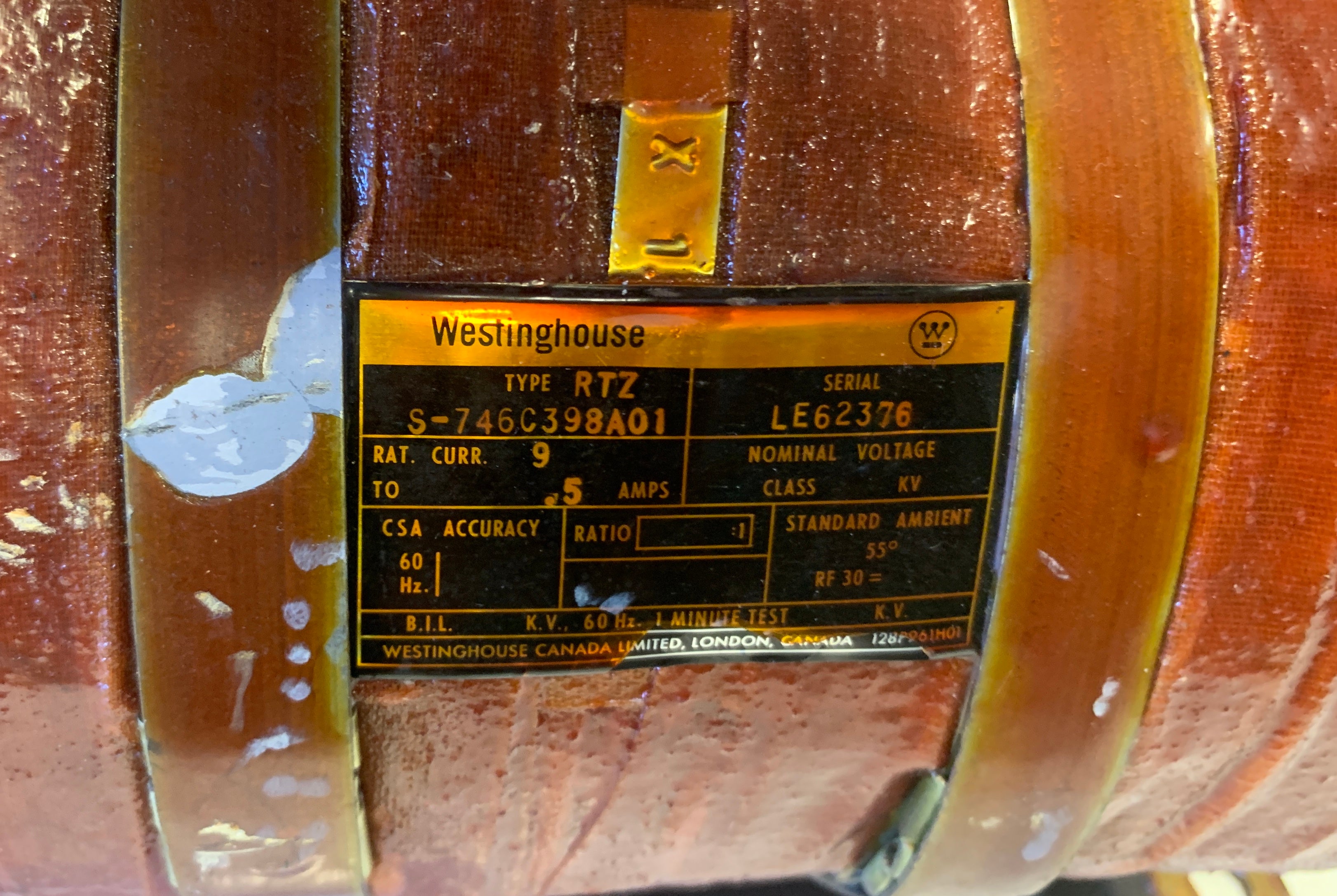 Westinghouse Current Transformer RTZ S-746C398A01