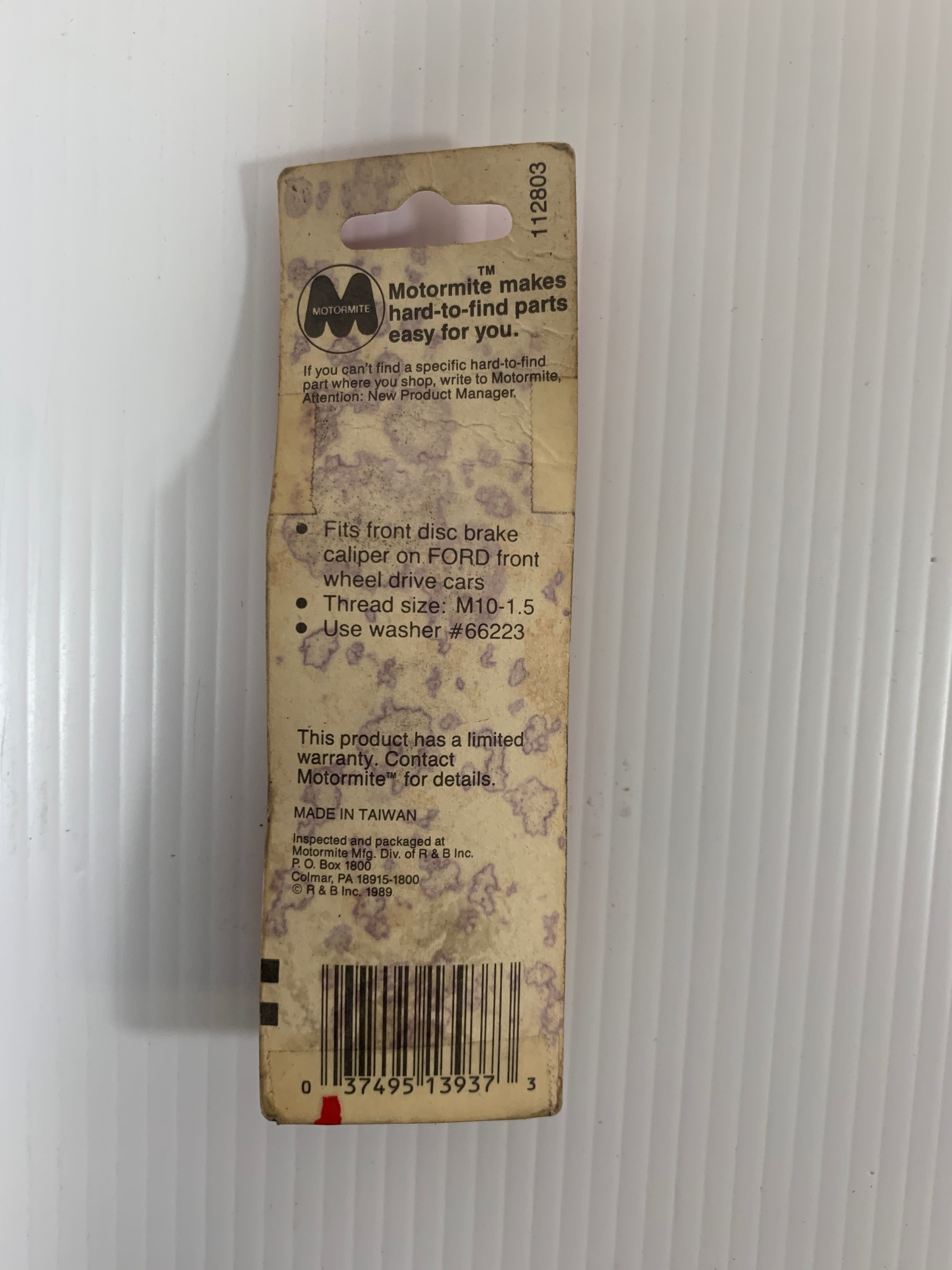 Help! Brake Hose to Caliper Connecting Bolt 13937 M10-1.5