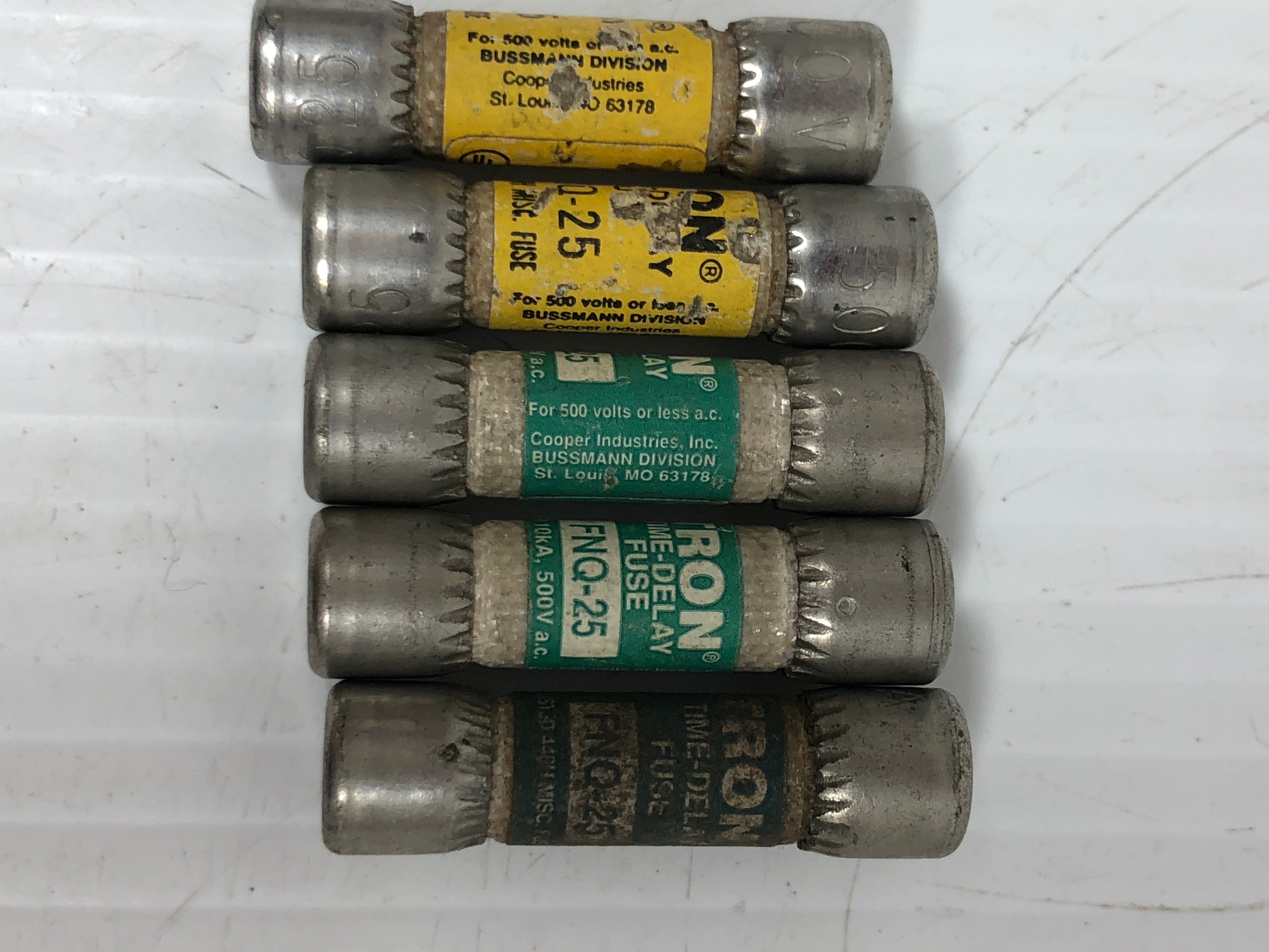 Tron FNQ-25 Time Delay Fuse - Lot of 5