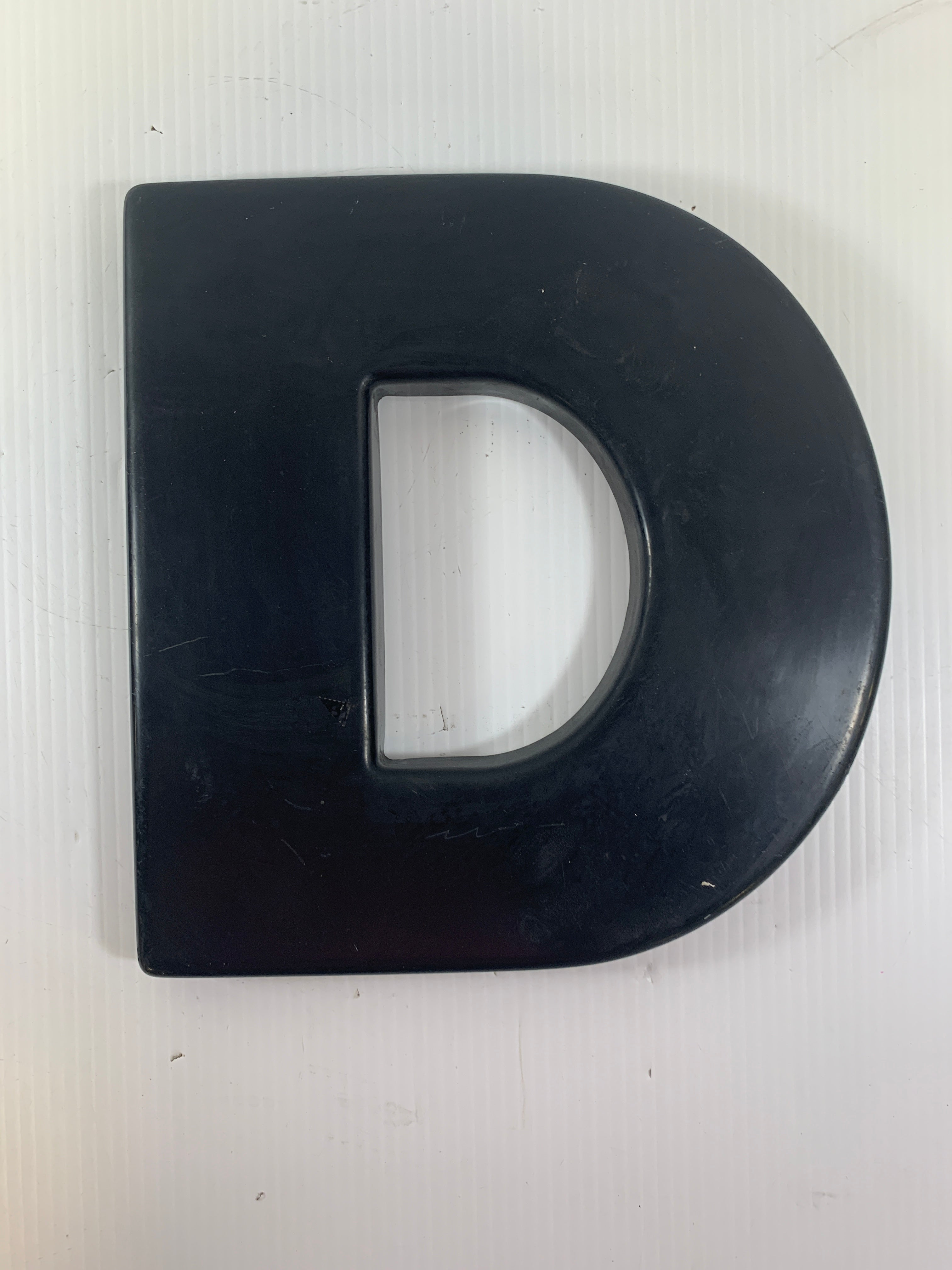 Letter "D" Wall Decor Plastic 9.5" Tall Black