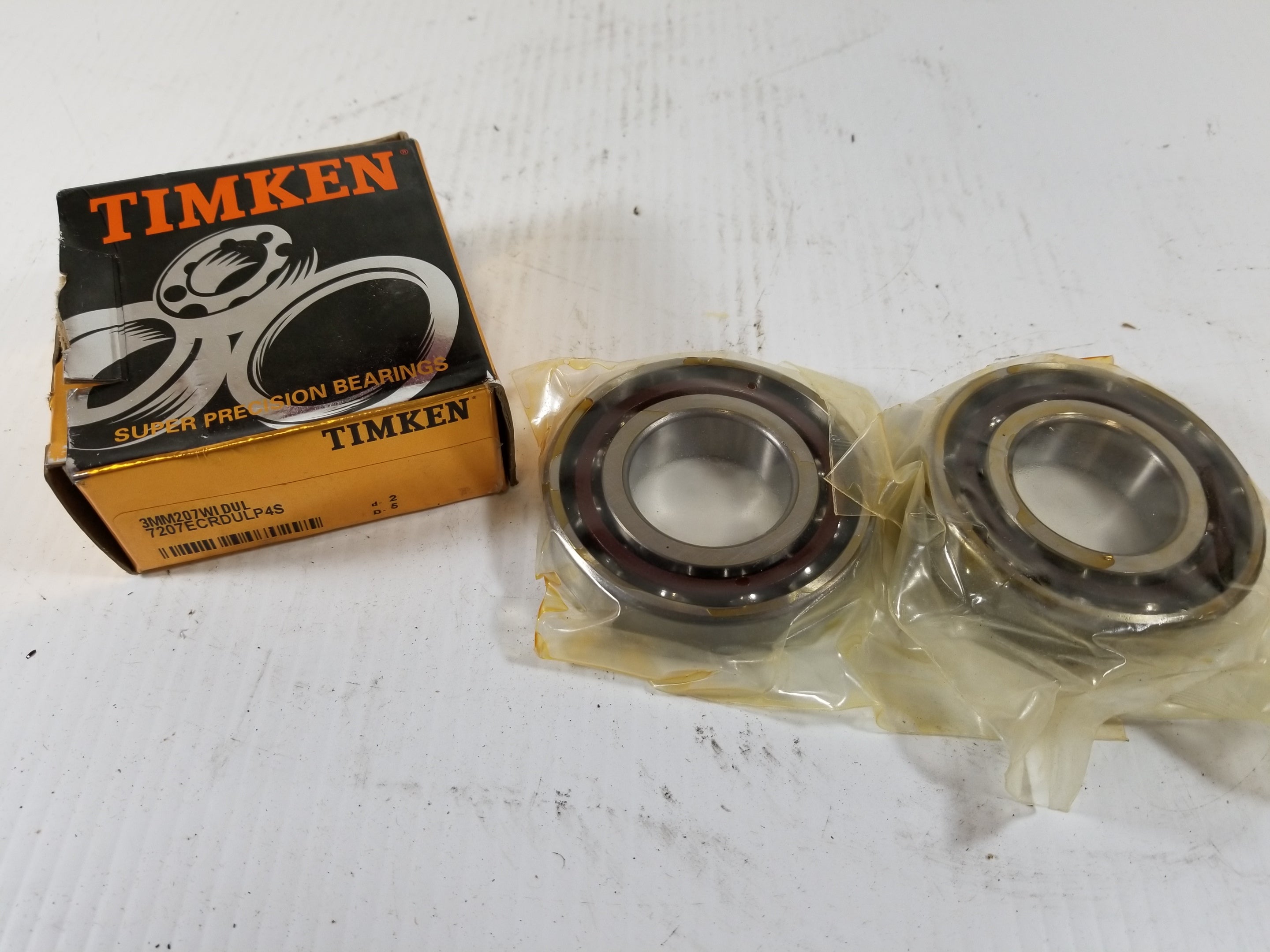 Timken 7207ECRDULP4S 3MM207WIDUL Angular Contact Ball Bearing Set of 2