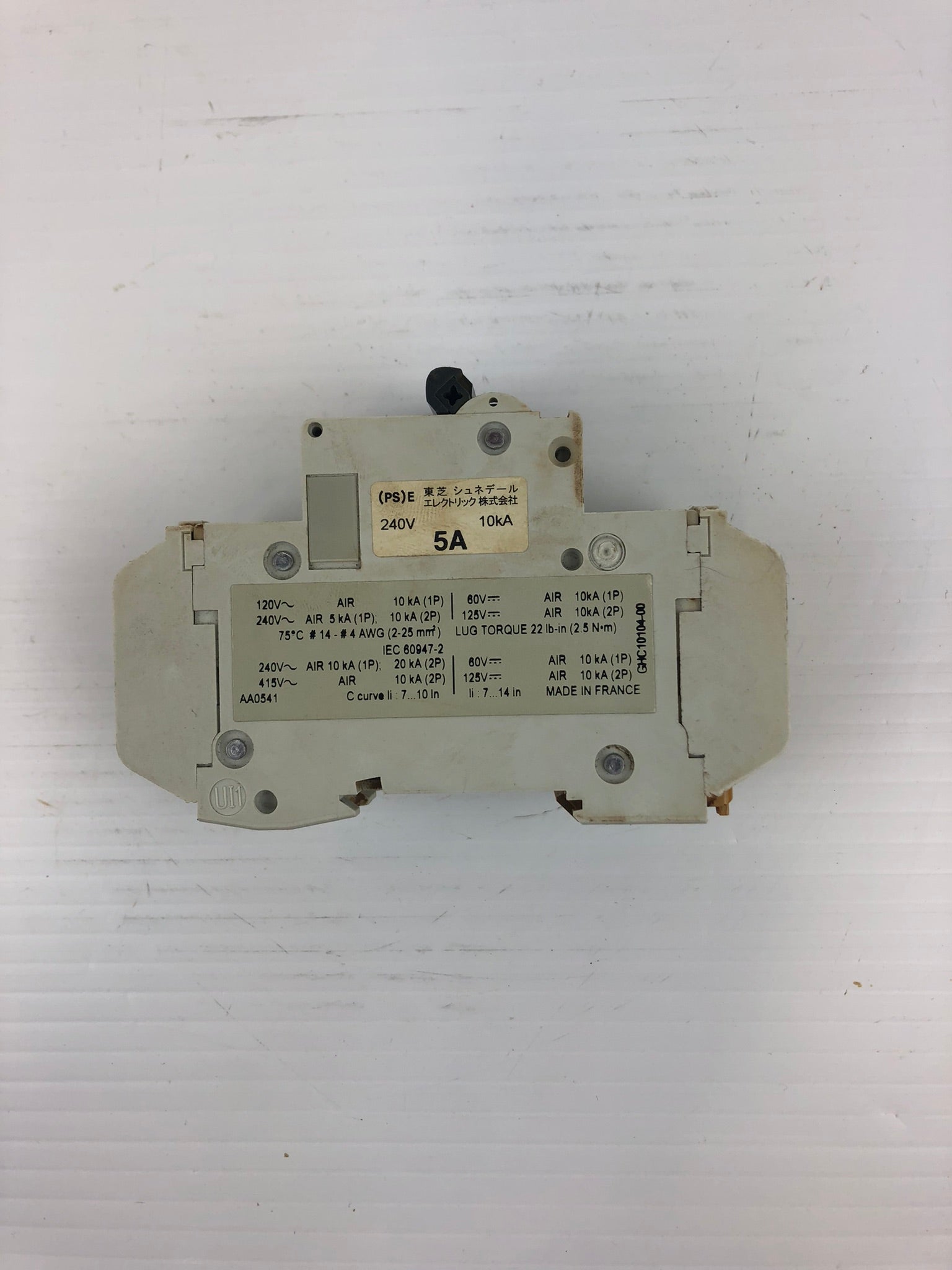 Merlin Gerin C5A 2-Pole Circuit Breaker 240V~125V 60106