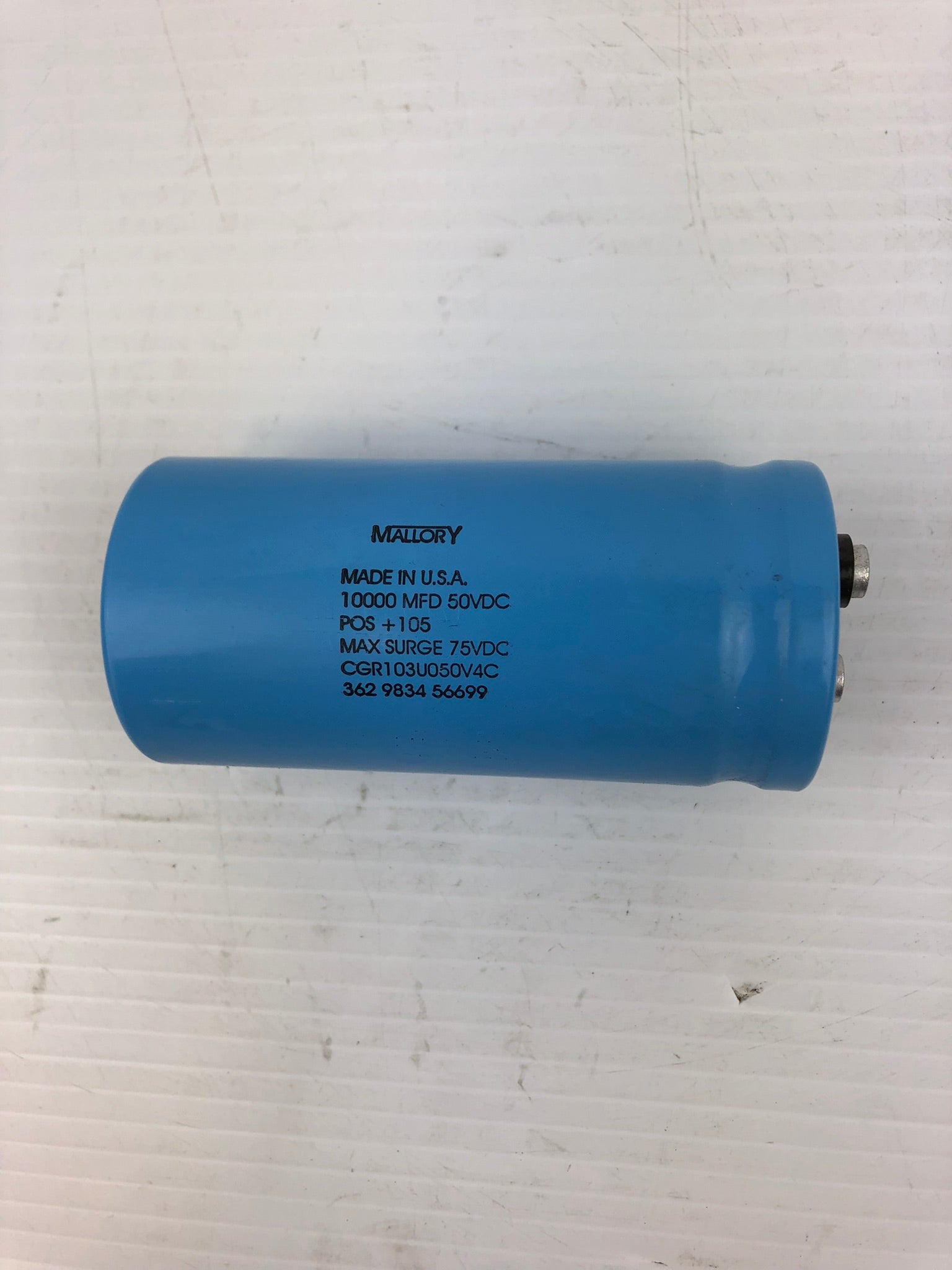 Mallory CGR103U050V4C Capacitor 10000 MFD 50VDC POS +105