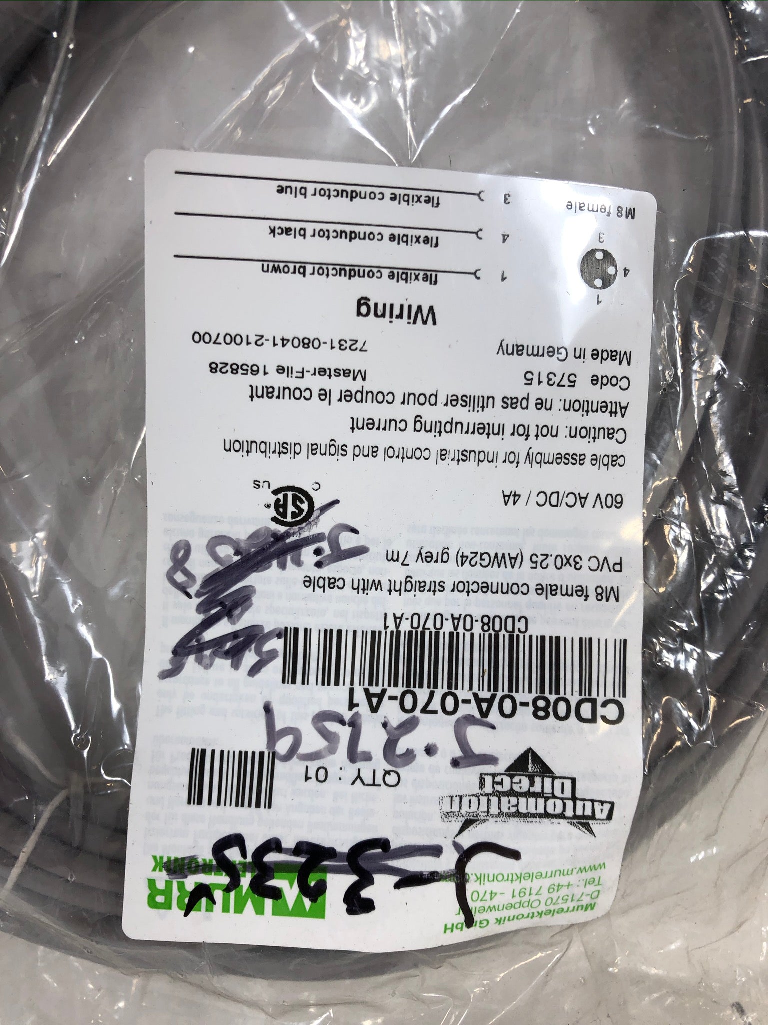 Murr Elektronik CD08-0A-070-A1 M8 Female Connector Cable