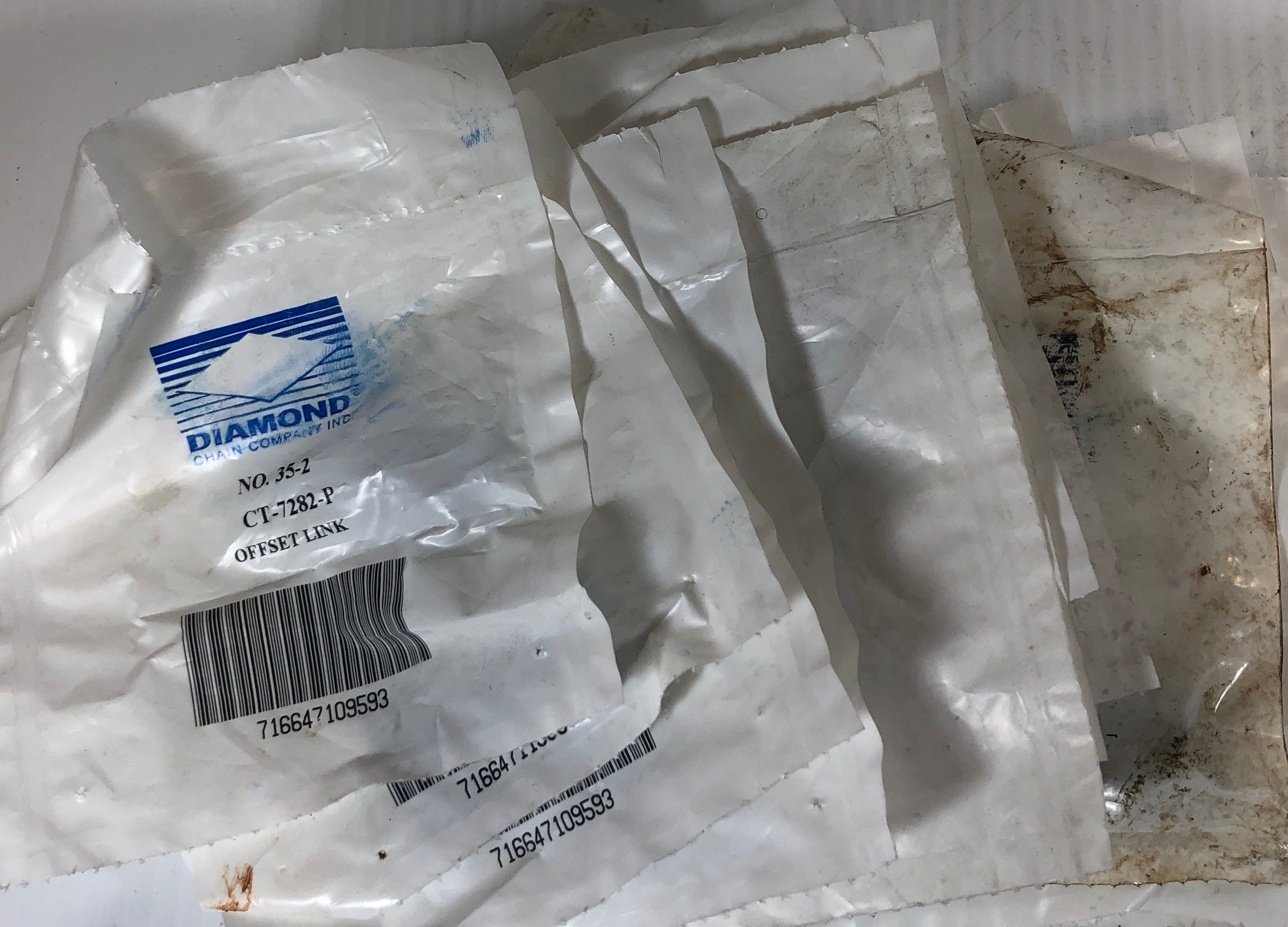 Diamond Chain Cabinet Offset Link No. 60 C-7282-P (Lot of 15)