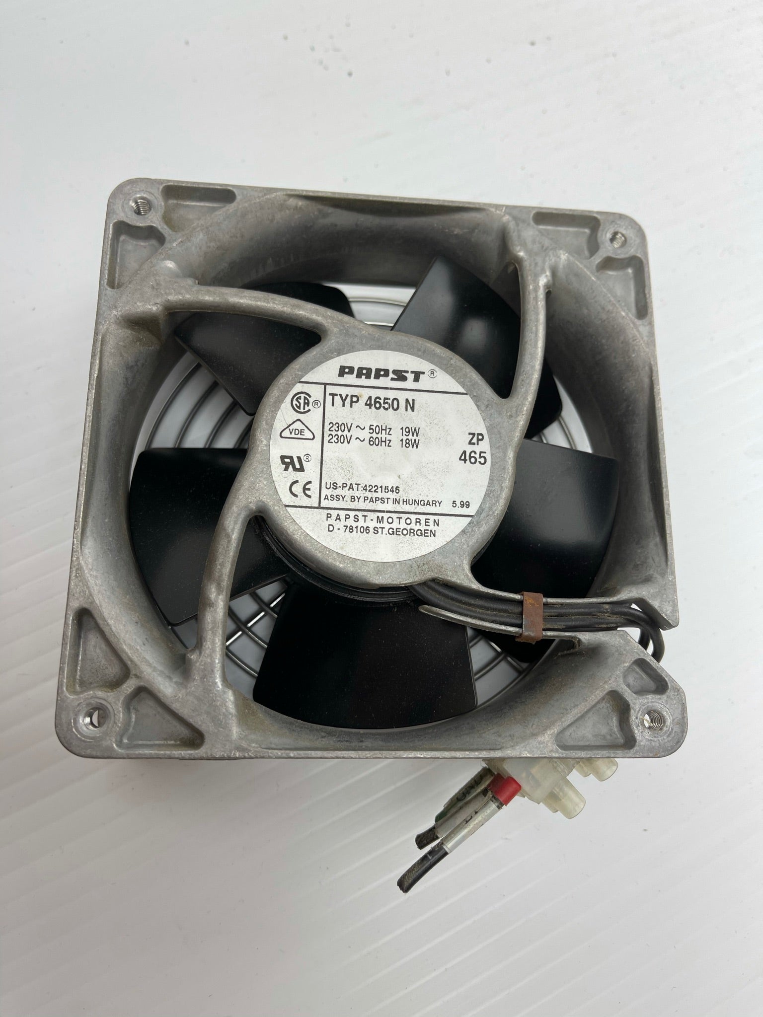 Pabst 4656 Z Cooling Fan 230V-50HZ 115mA 19W 230V - 60Hz 105mA 18W