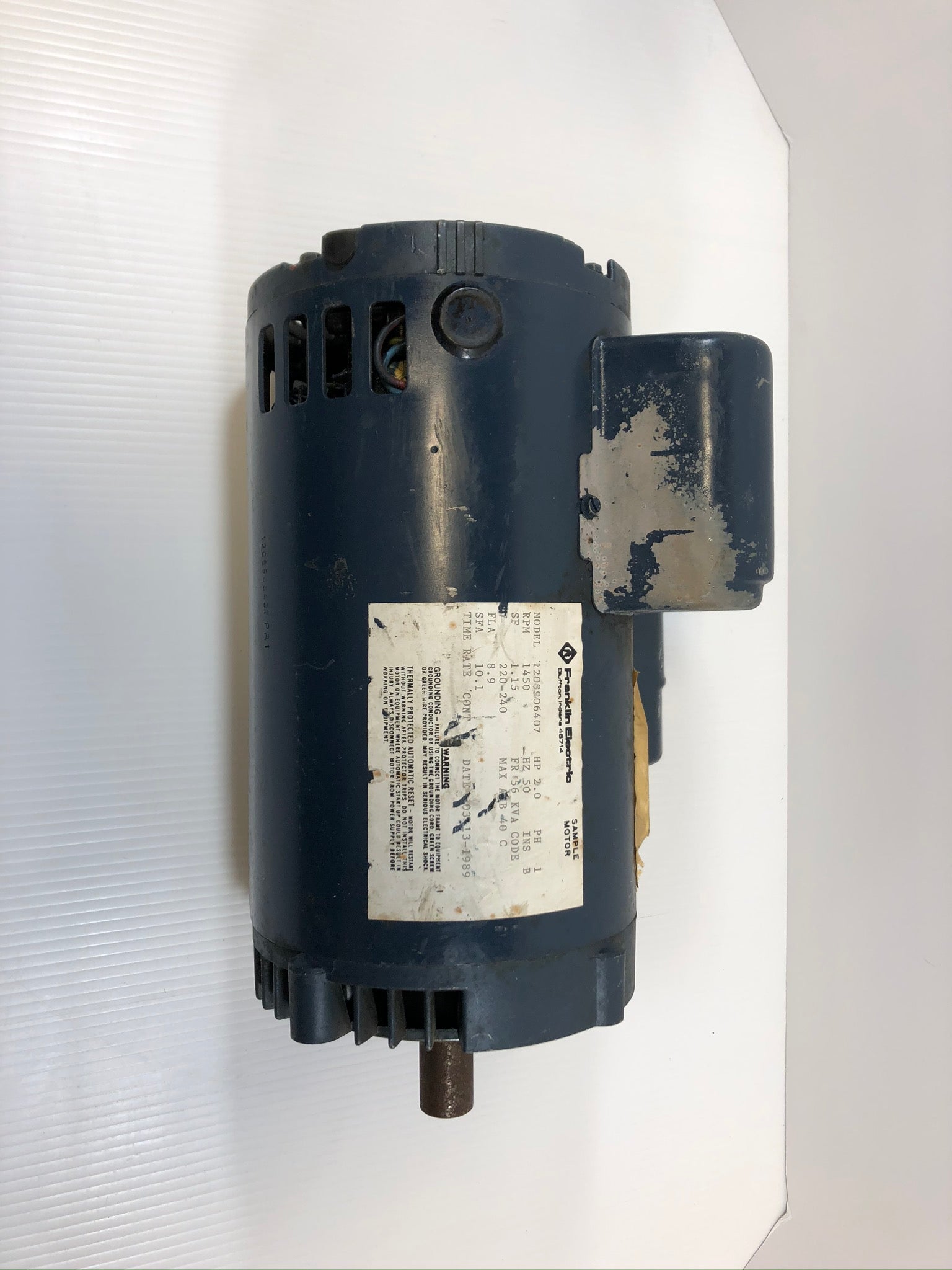 Franklin Electric Motor 1208906407 2HP 1450 RPM 56 Frame