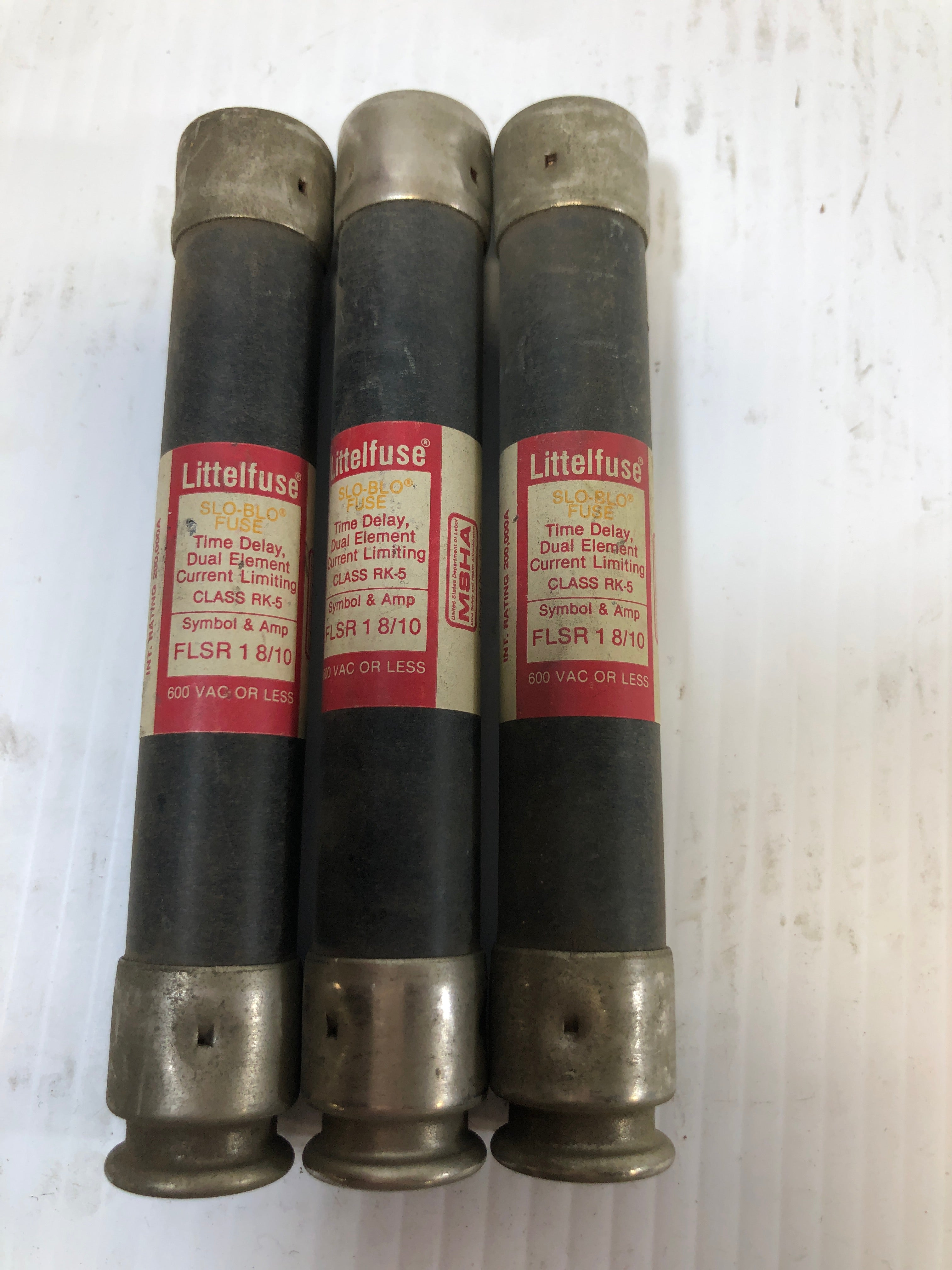 Littelfuse FLSR 1-8/10 Slo-Blo Fuse Class RK5 - Lot of 3