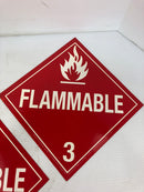 #310 Flammable 3 Red Placard Sign 11" x 11" - Lot of 2