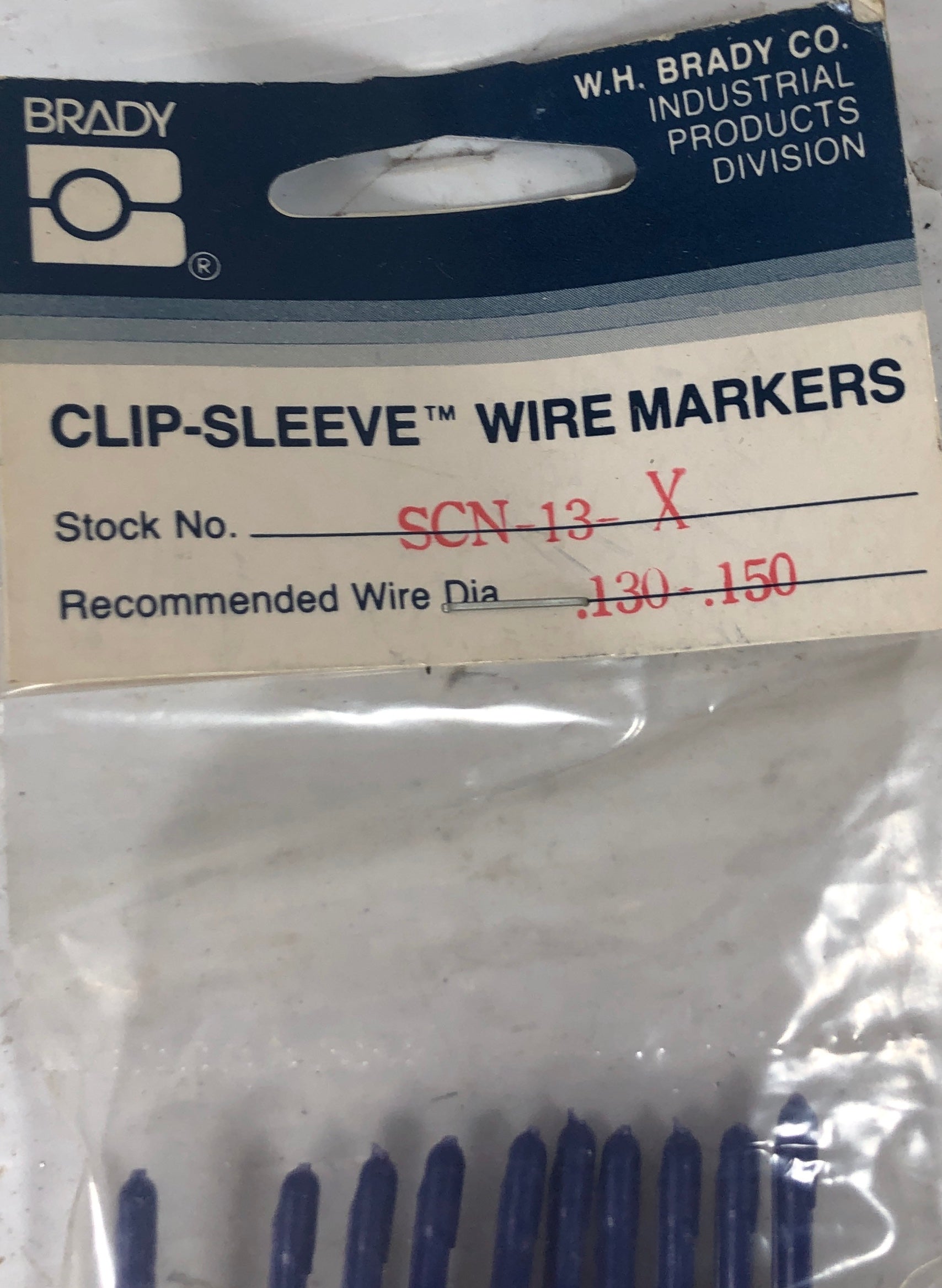 Brady Clip-Sleeve Wire Markers SCN13X
