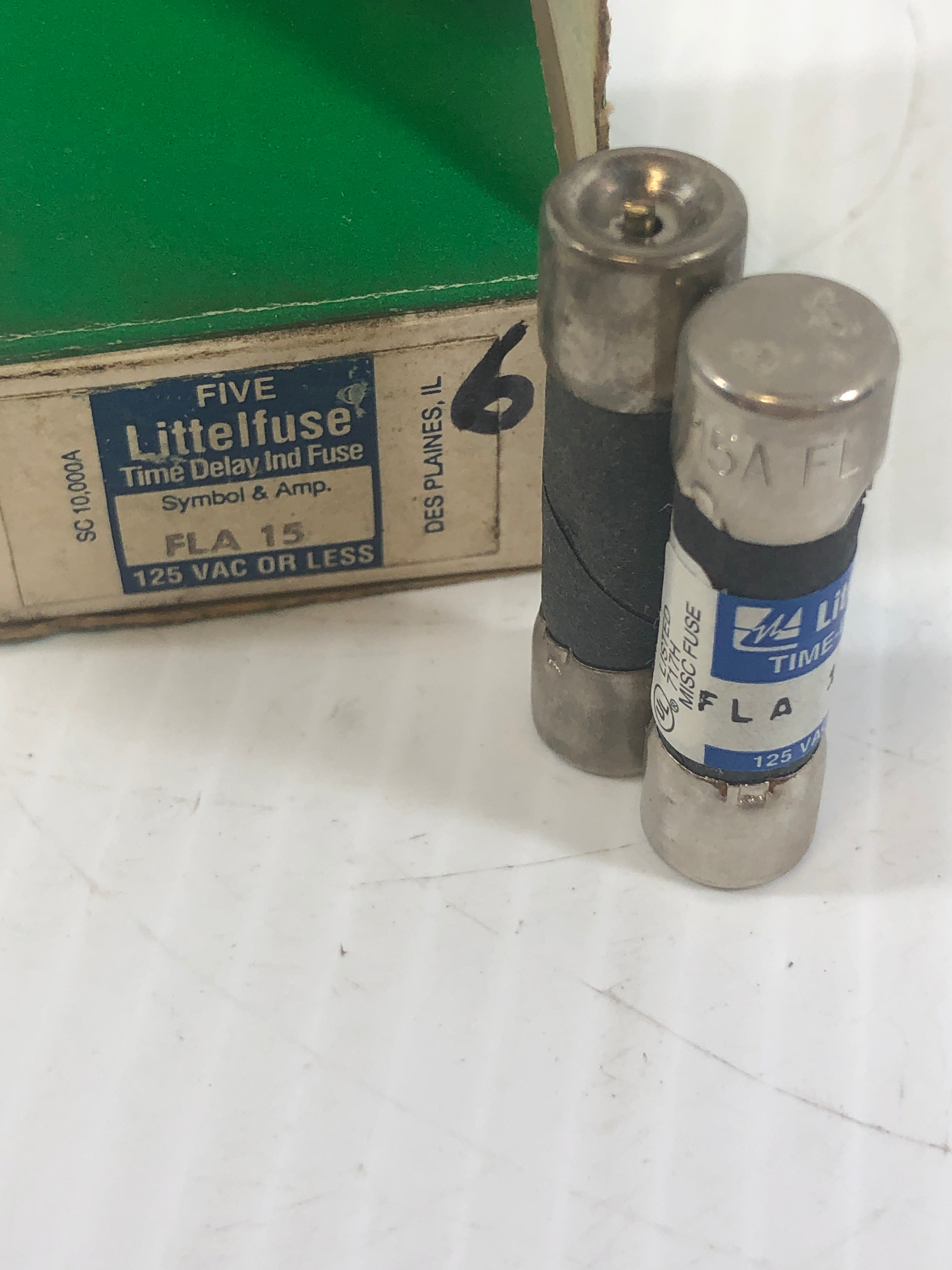 Littelfuse FLA 15 Time Delay Fuse - Lot of 6