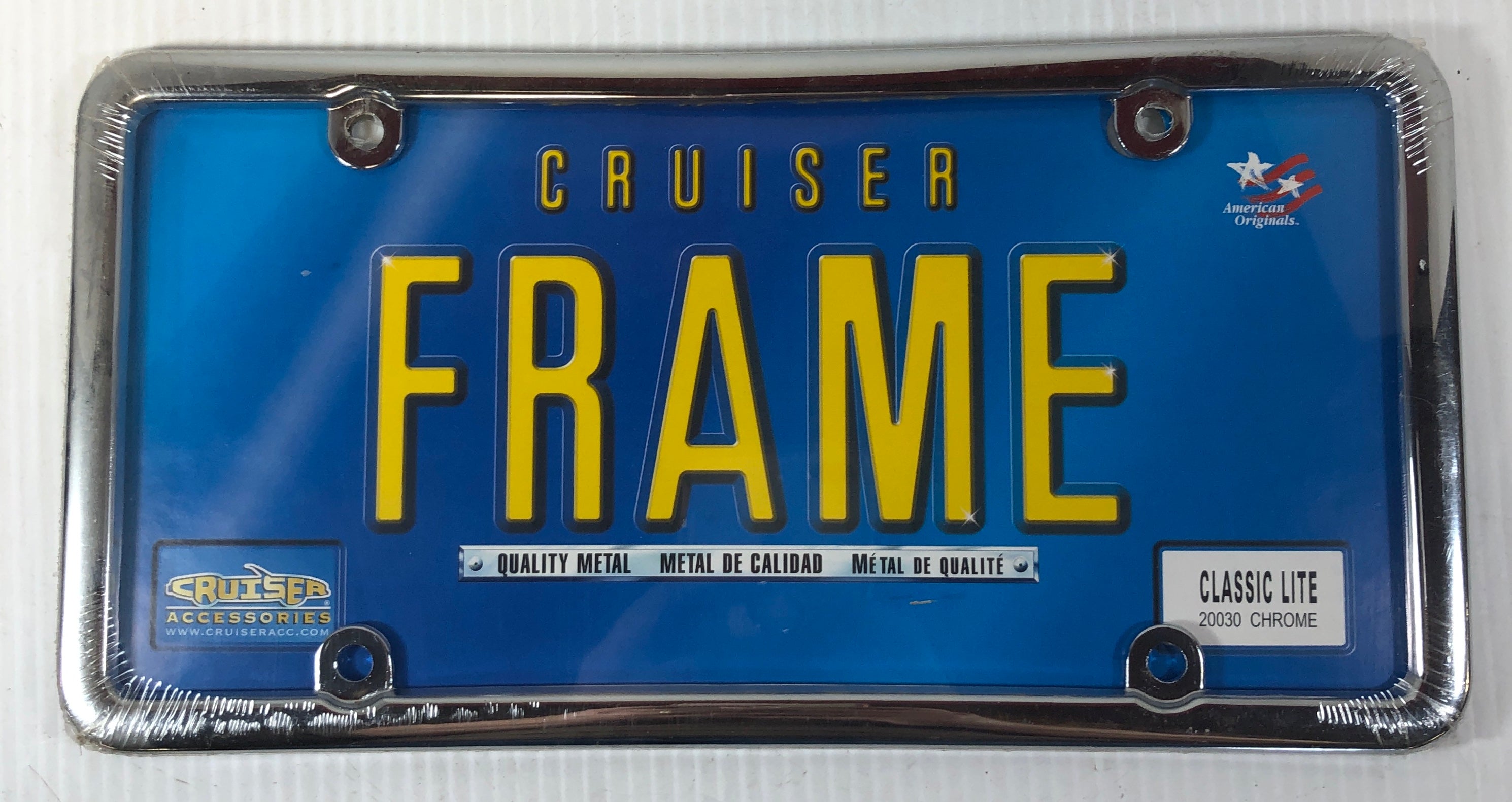 Cruiser License Plate Frame Classic Lite 20030 Chrome
