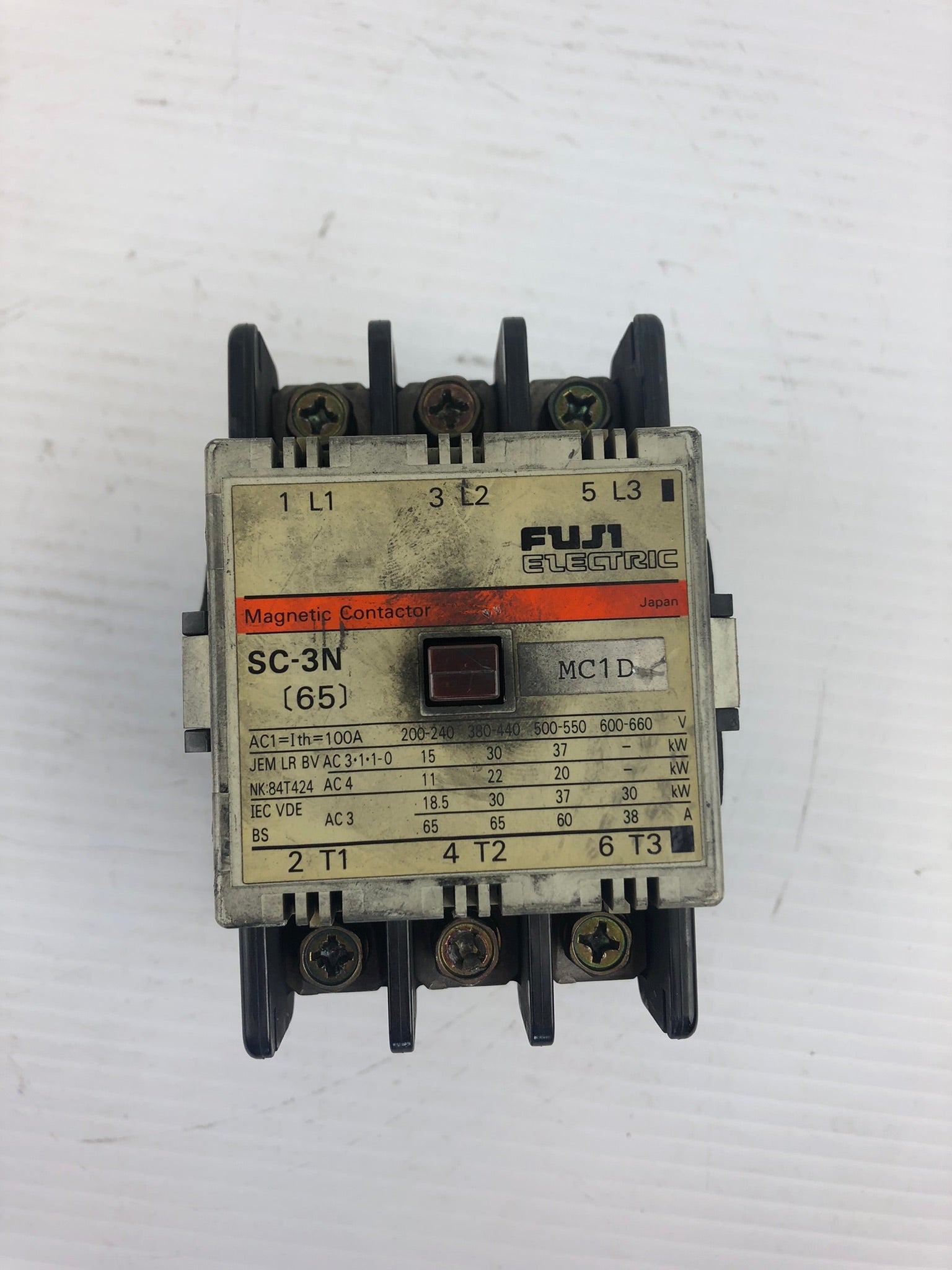 Fuji Electric SC-3N (65) Magnetic Contactor 4NC2H# SC3N65 - Broken Side