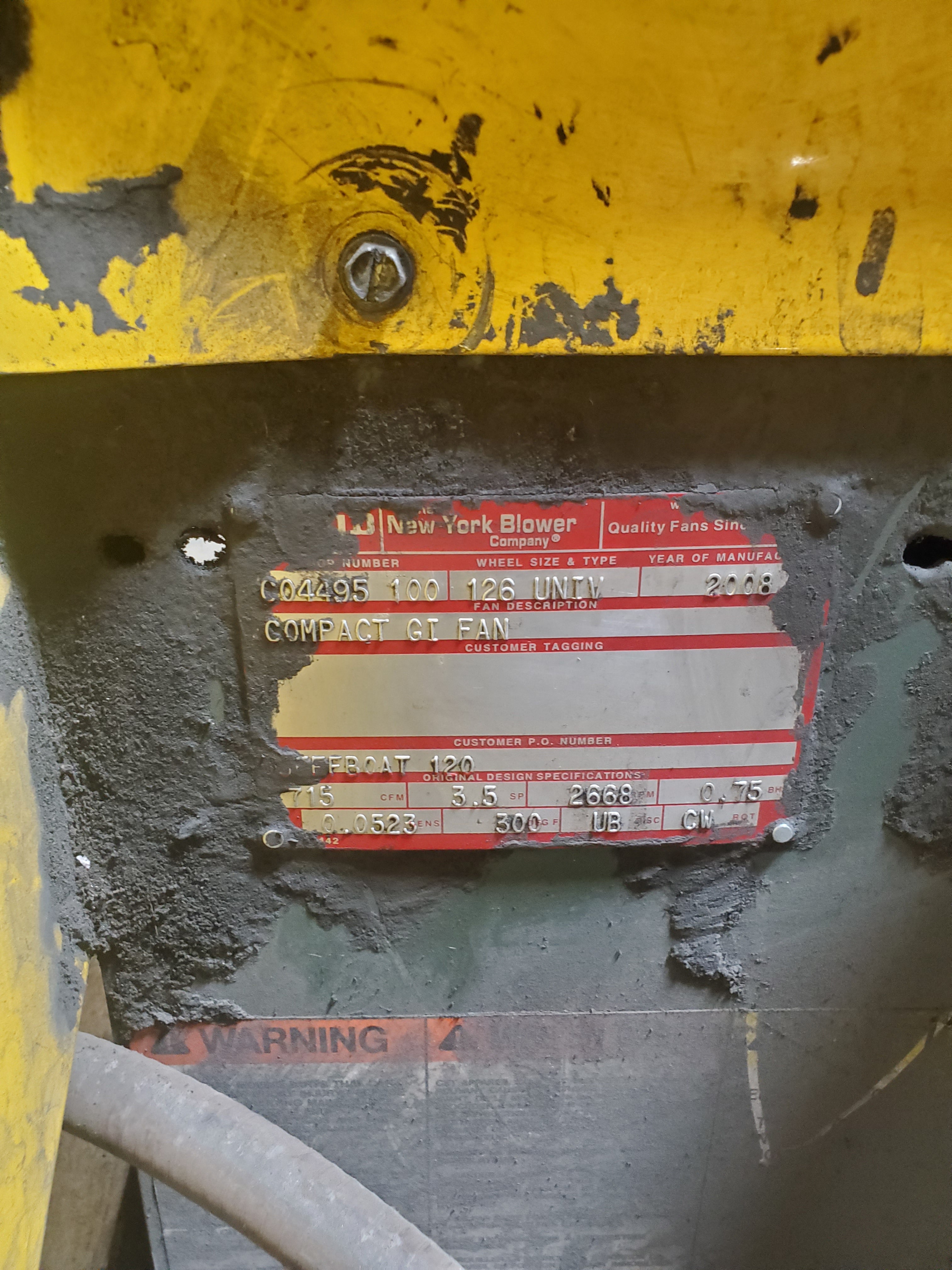 New York Blower Company C04495-100 Compact GI Fan With Baldor Motor C04495 100