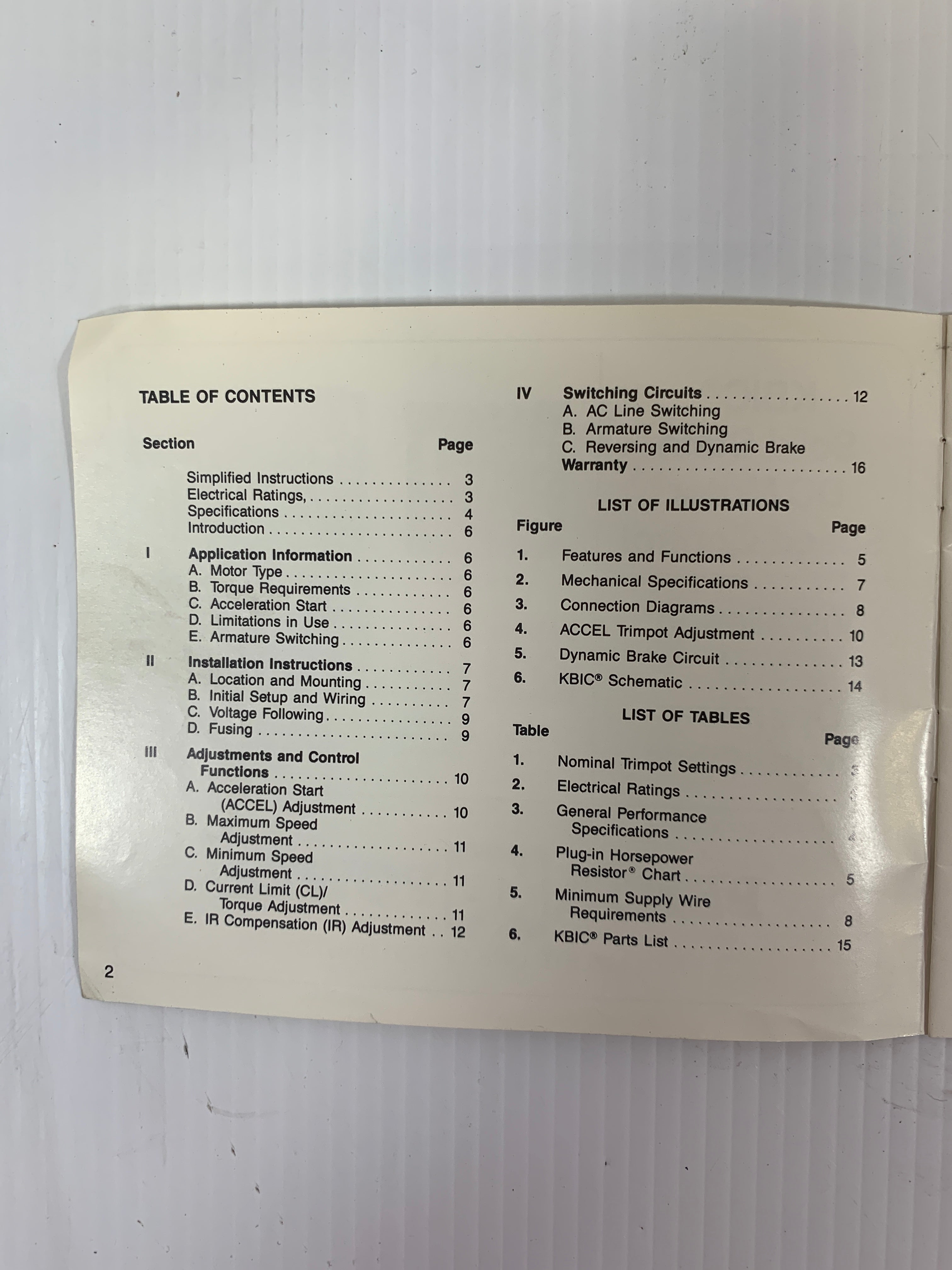 Penta Power KBIC Solid State DC Motor Speed Control Manual